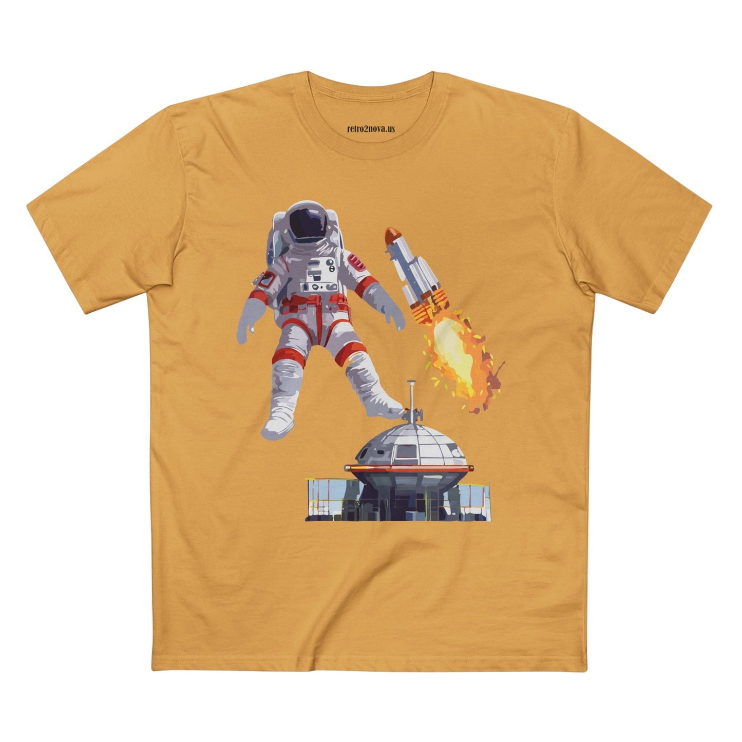 Cosmos Astronaut Shirt Unisex Premium Cotton Tee With Original Art Design Retro2Nova Collection