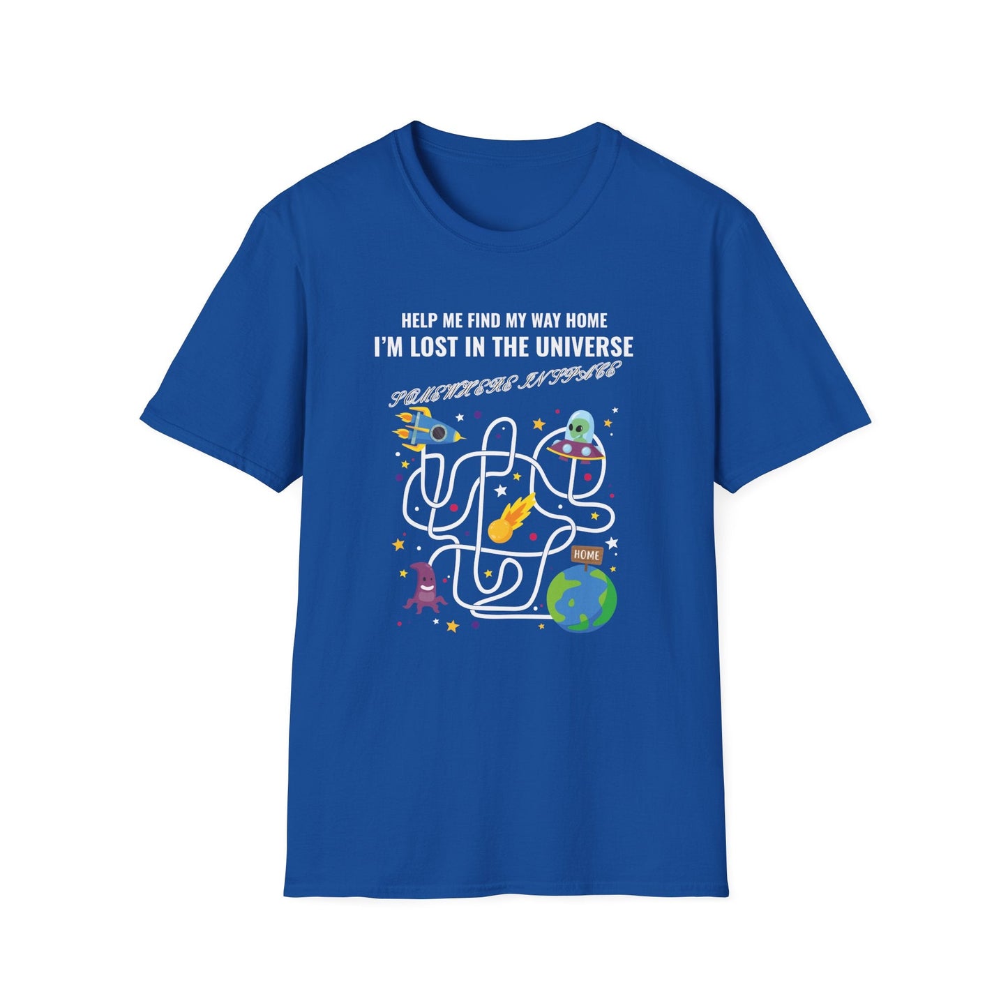 Lost in the Universe Maze TShirt Unisex Cotton Funny Space Puzzle Tee