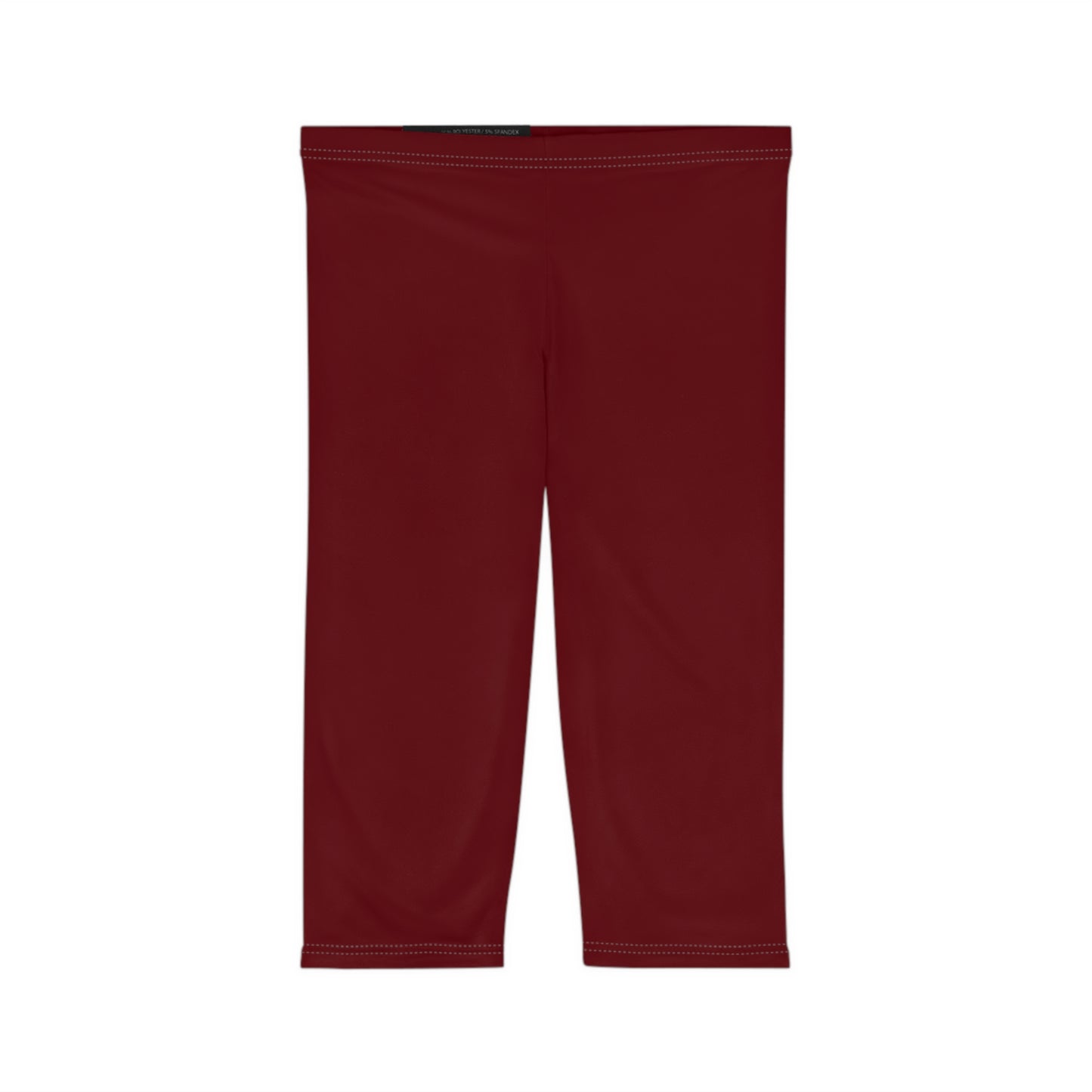 Black Cherry Color Women's Brushed Suede Poly Span Casual Capri Leggings XS-2XL