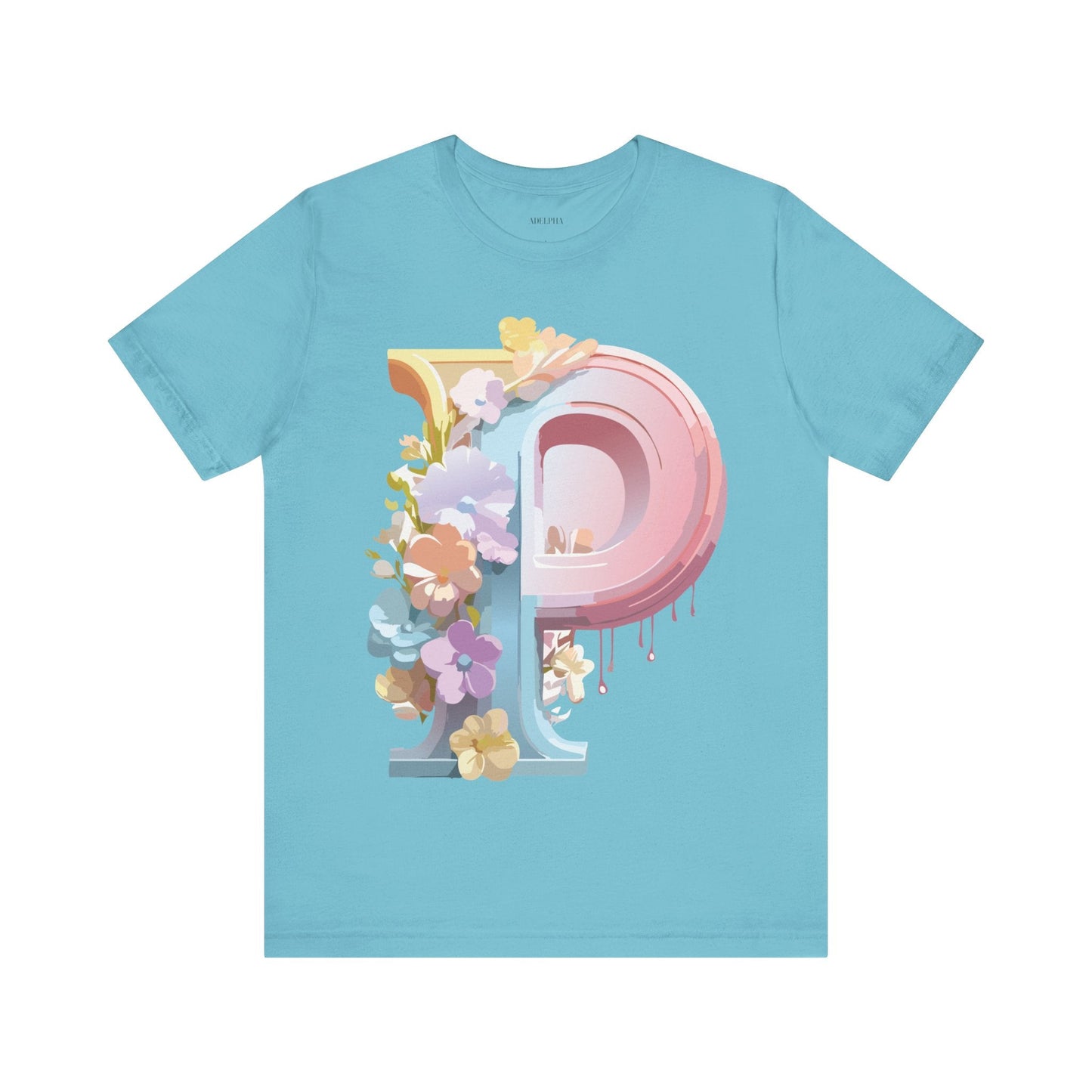 Adelpha Letter P Graphic Tee Unisex Vintage Inspired Art Design Jersey Short Sleeve Shirt