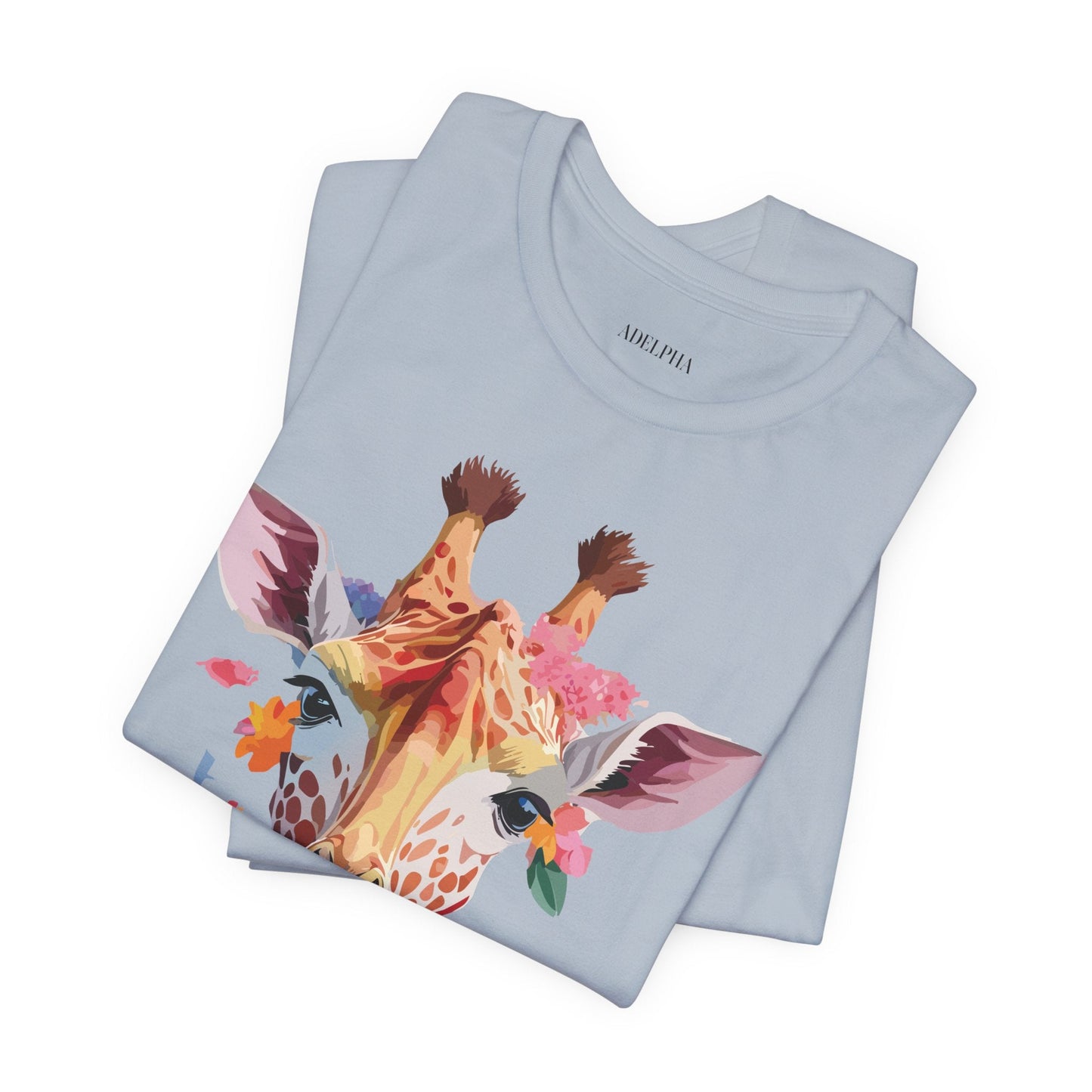 Adelpha Giraffe Graphic Tee Unisex Short Sleeve Art Design Shirt Vintage Inspired Artwork