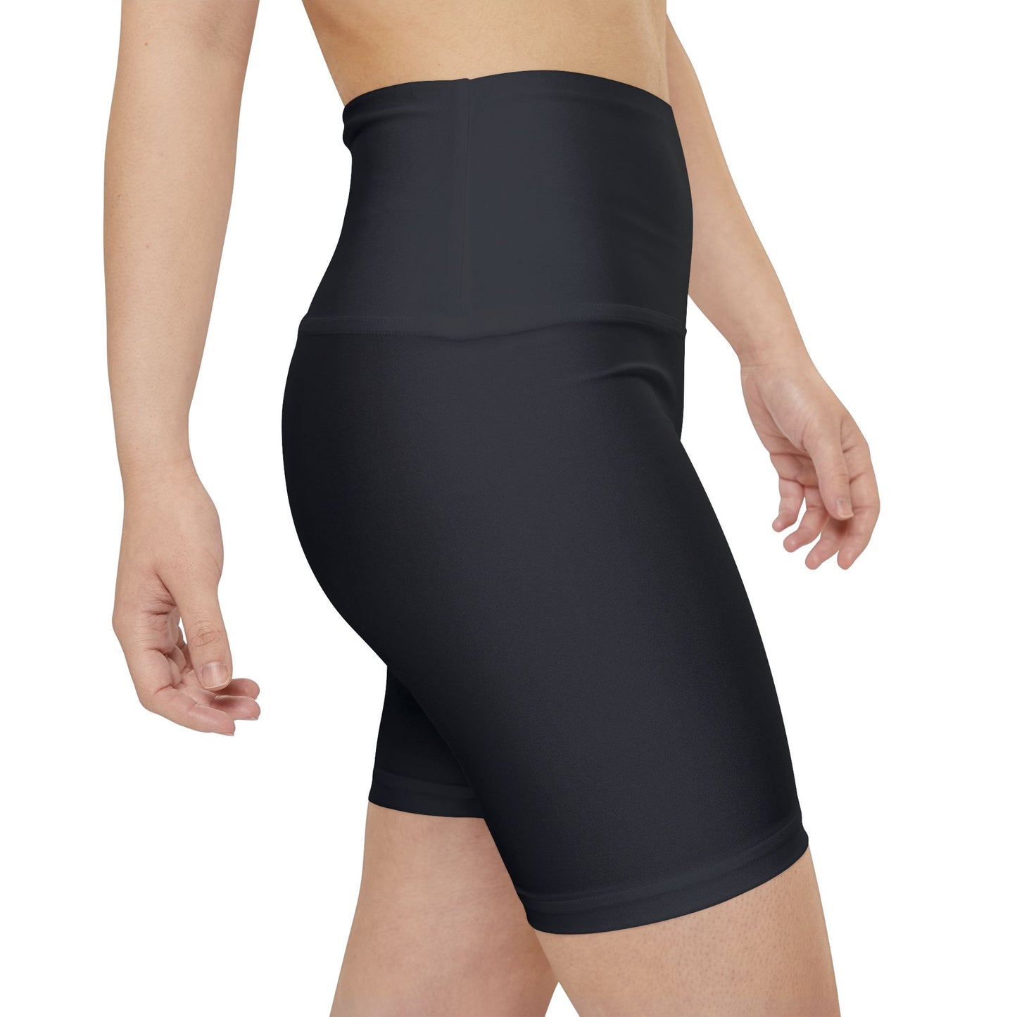 Shadow Grey Women's Black High-Waist Workout Shorts — Seamless Active Biker Shorts for Gym & Yoga