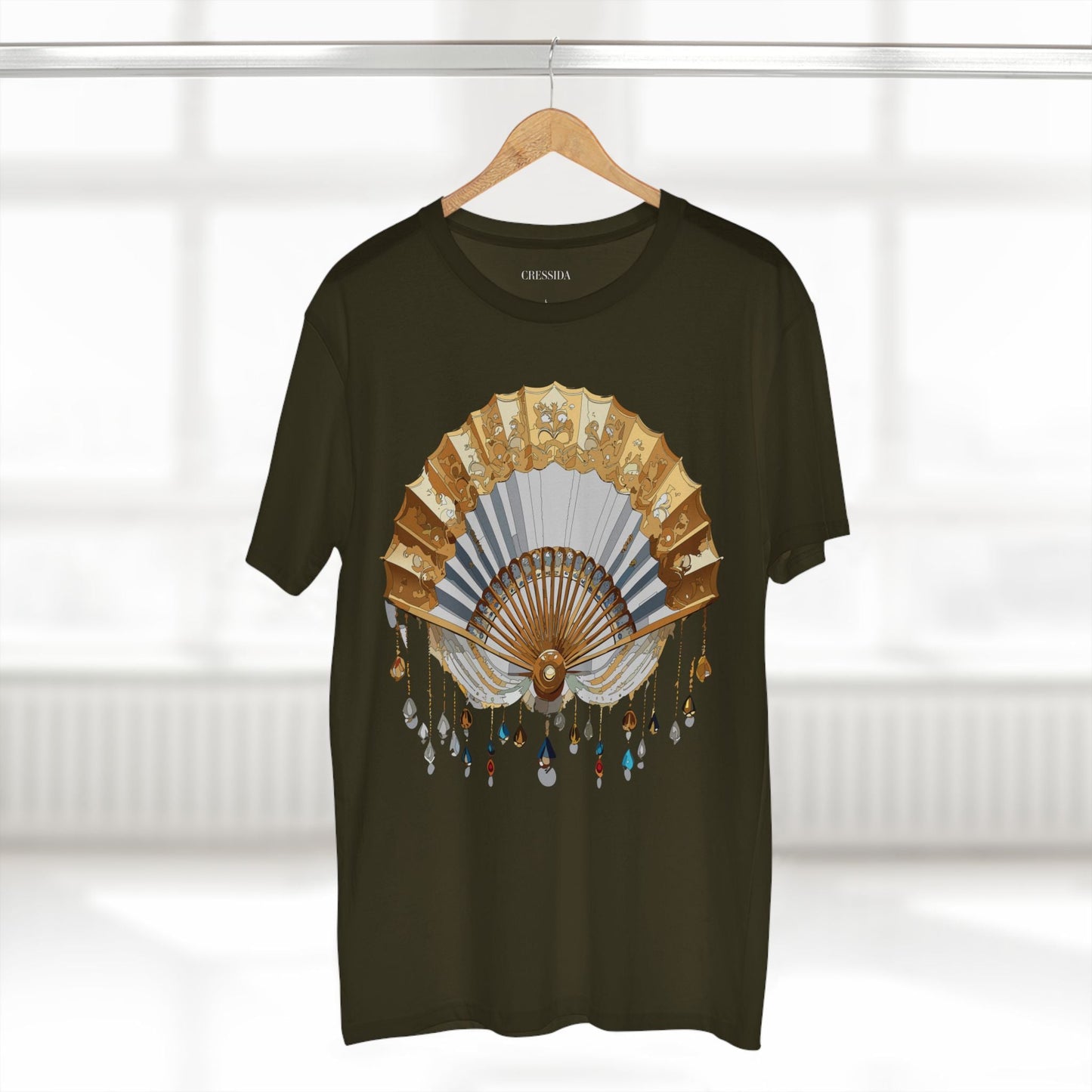 Antique Fan Graphic Design T-Shirt Unisex 100 Cotton Floral Carnival Artwork Tee 13