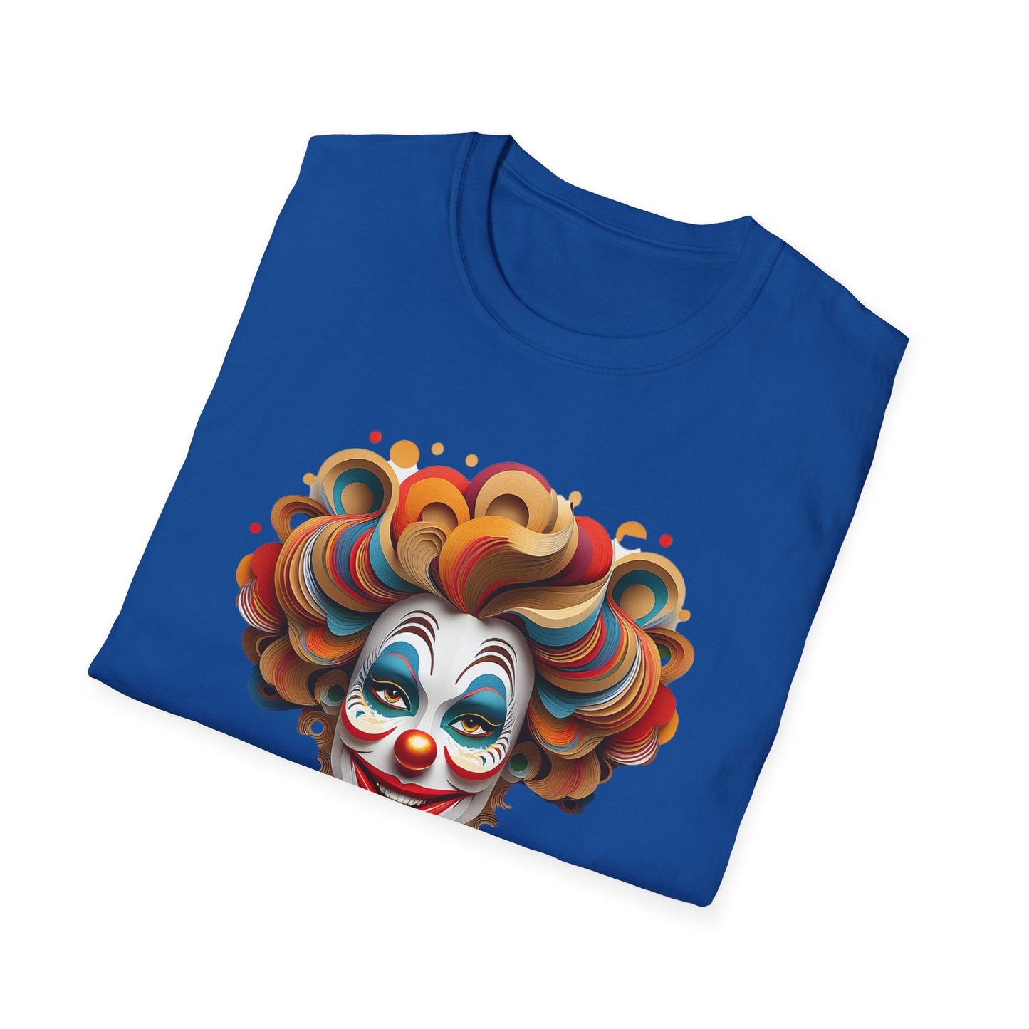 Unisex Clown Shirt Funny Man Circus Tee Short Sleeve Gildan Softstyle 64000 Cotton