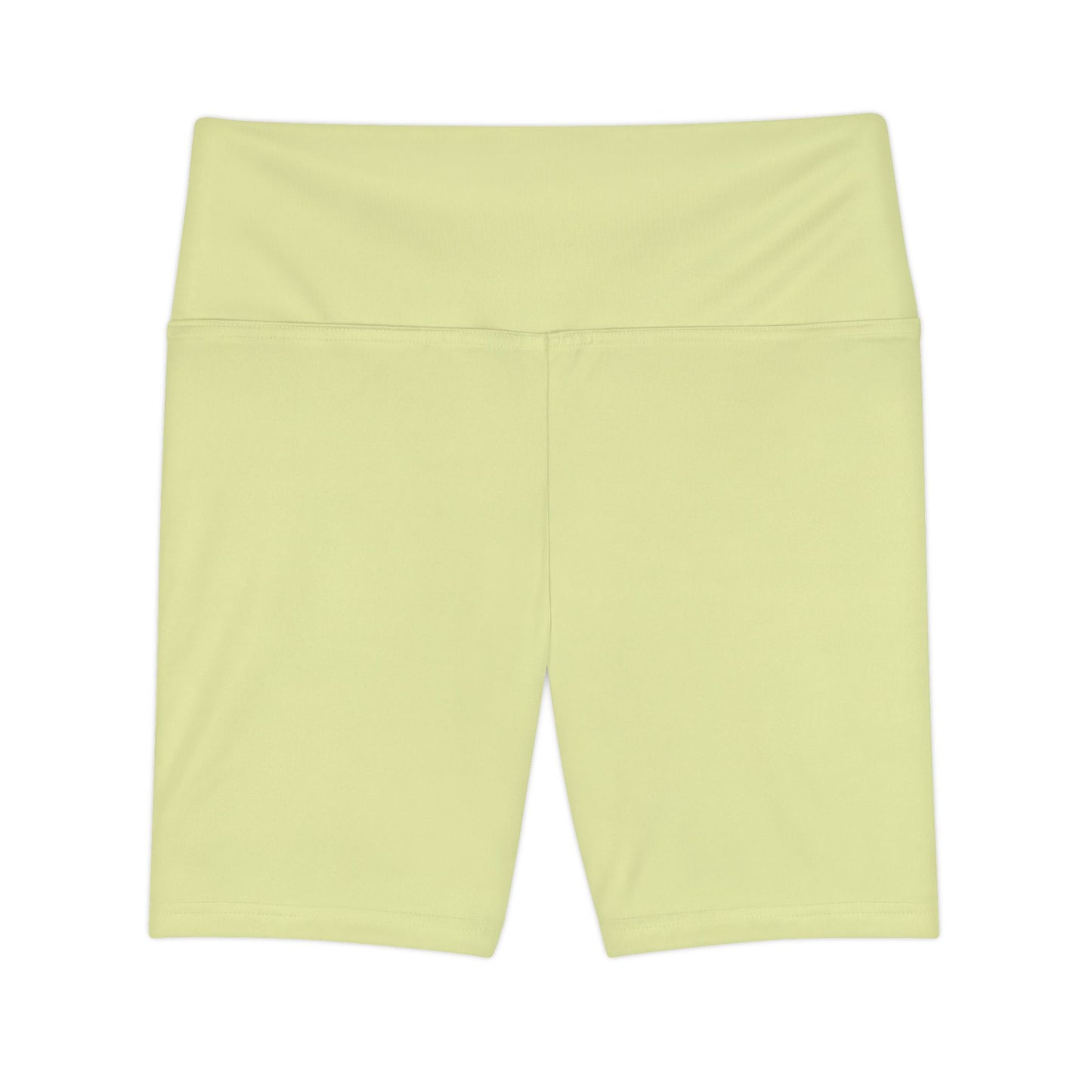 Spring Yellow Women's Workout Shorts - Pastel Yellow High-Waist Bike Shorts for Exercise & Everyday Wear