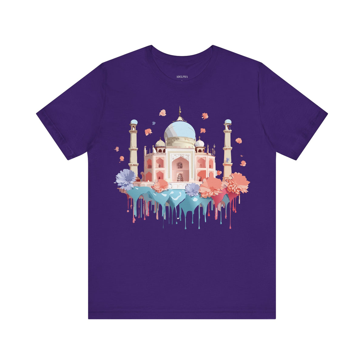 Graphic Unisex Cotton Bella+Canvas Tee Shirt with Taj Mahal