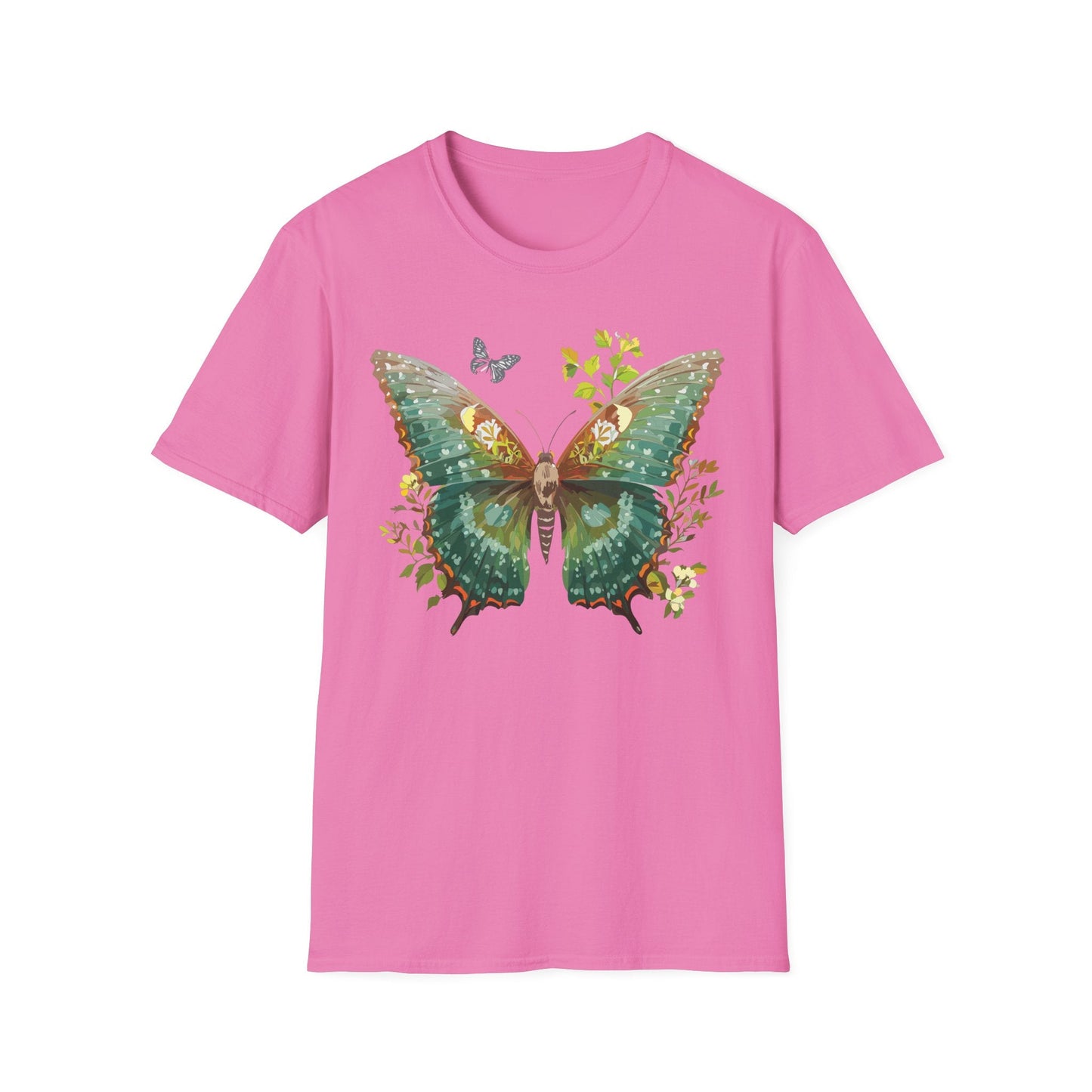Butterfly Shirt Unisex T Shirt Monarch Print Gildan Softstyle 64000 Comfortable Everyday Wear