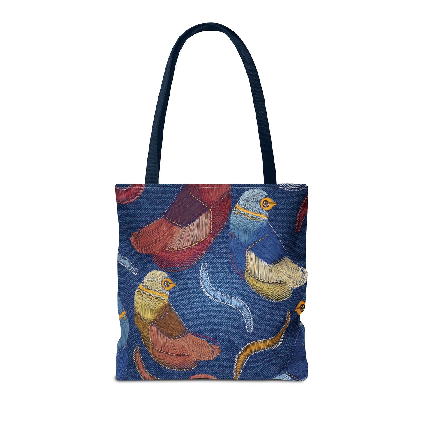 Denim Fabric Imitation Print Unisex Canvas Bag Poly Spun 3 Sizes Tote Bag 194-5