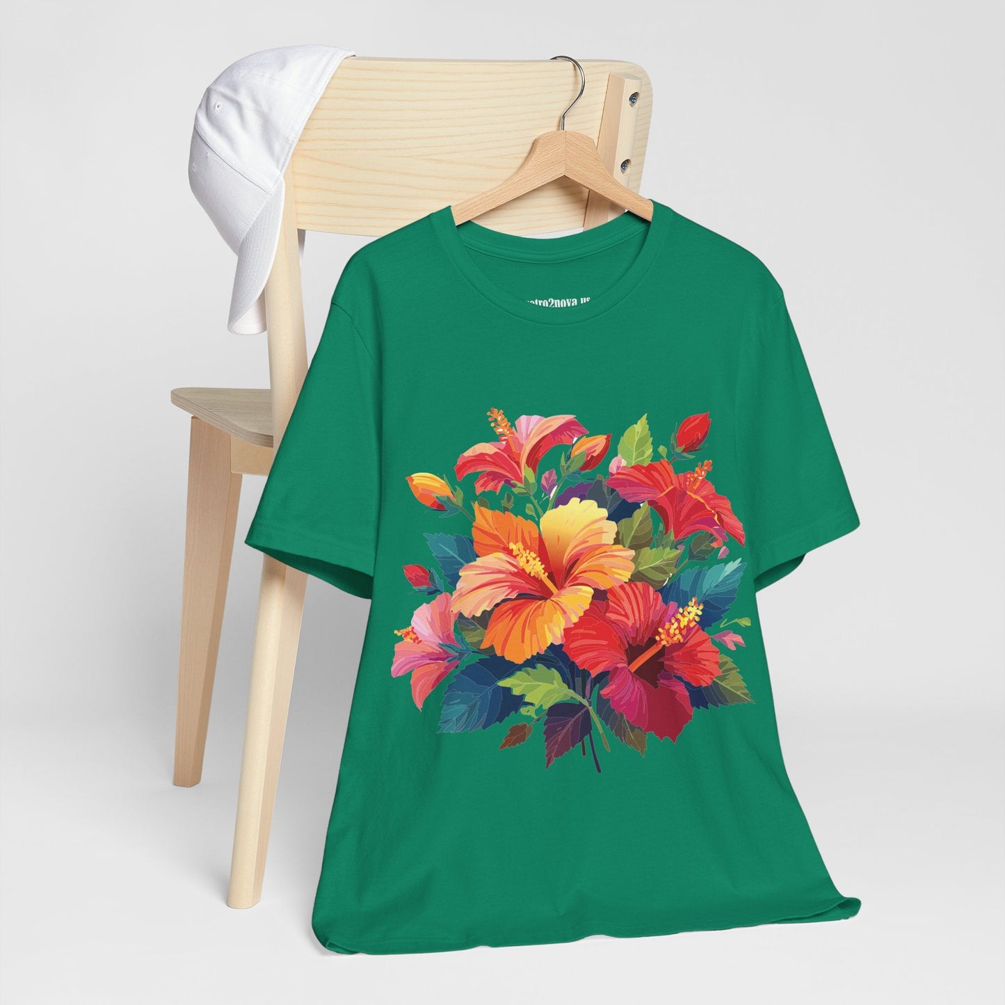 Retro2Nova Floral Shirt Unisex Jersey Short Sleeve Tee From Flowers Collection Bold Vibrant Design
