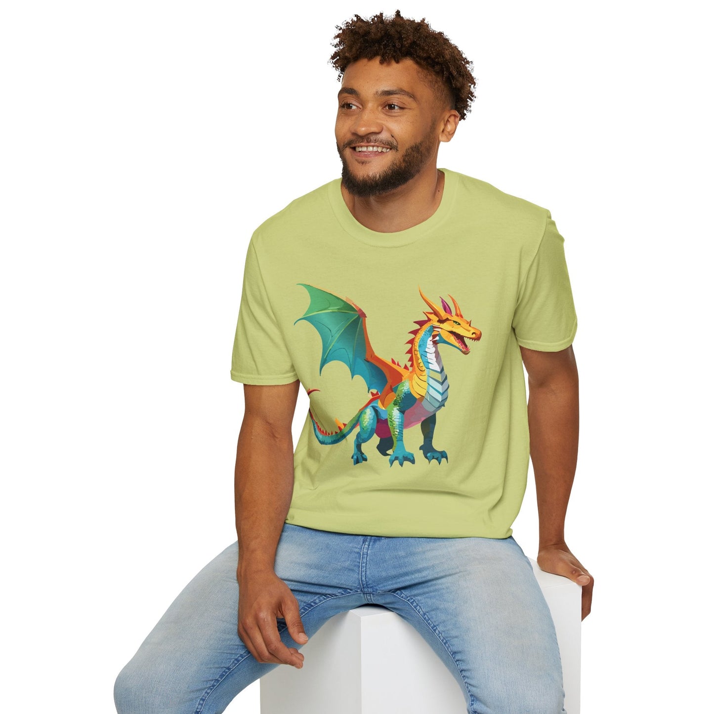 Dragon T Shirt Unisex Animal Design Tee Softstyle Gildan 64000 100 Percent Ring Spun Cotton