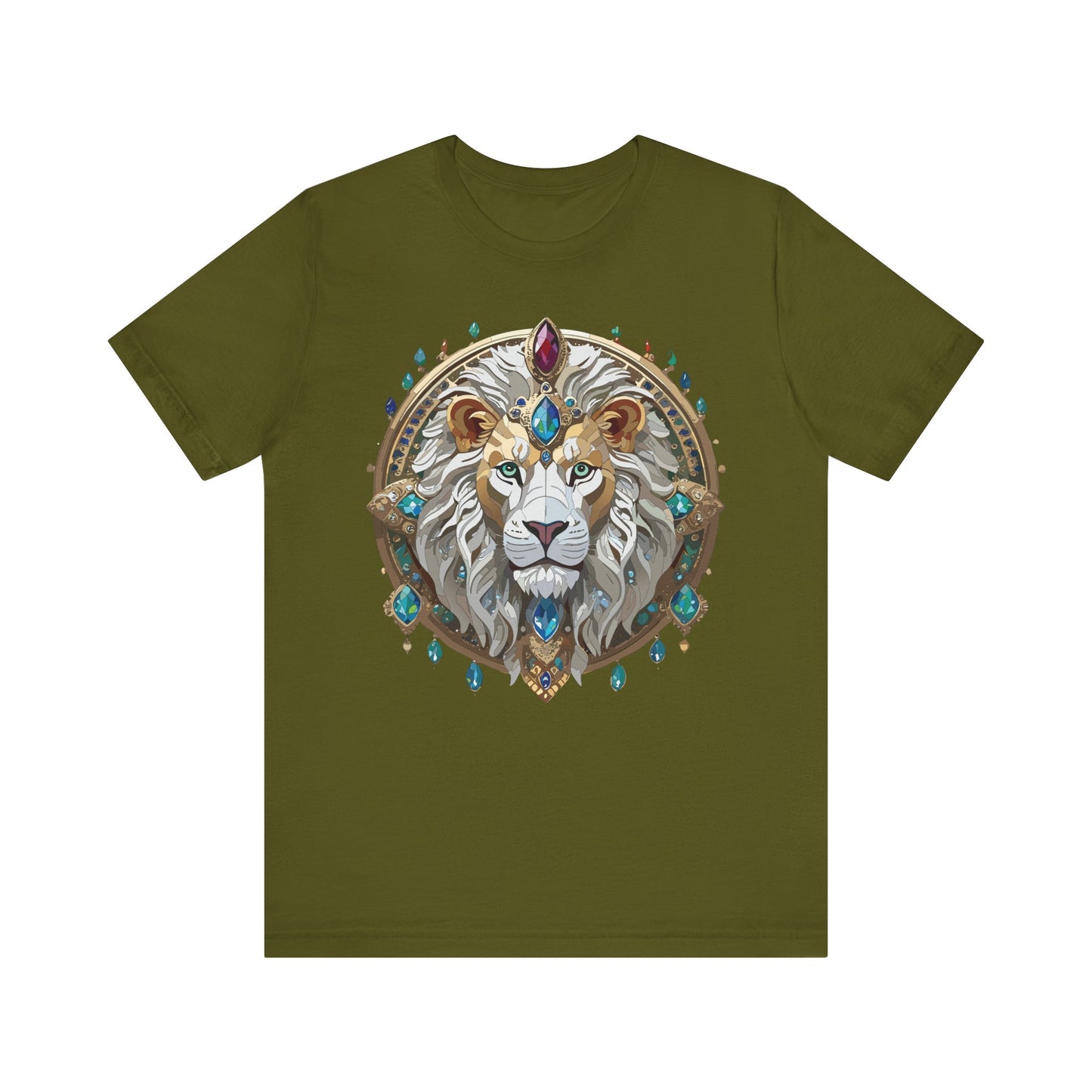 Unisex Lion Graphic Tee, Animal Shirt, Tee Shirt with Lion, Medallion T-Shirt, Animal Medallion Tees