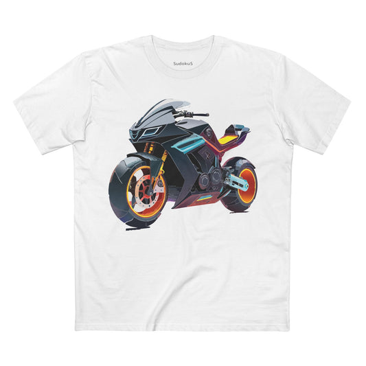 Moto Bike Graphic Unisex 100 Cotton Staple Tee 34