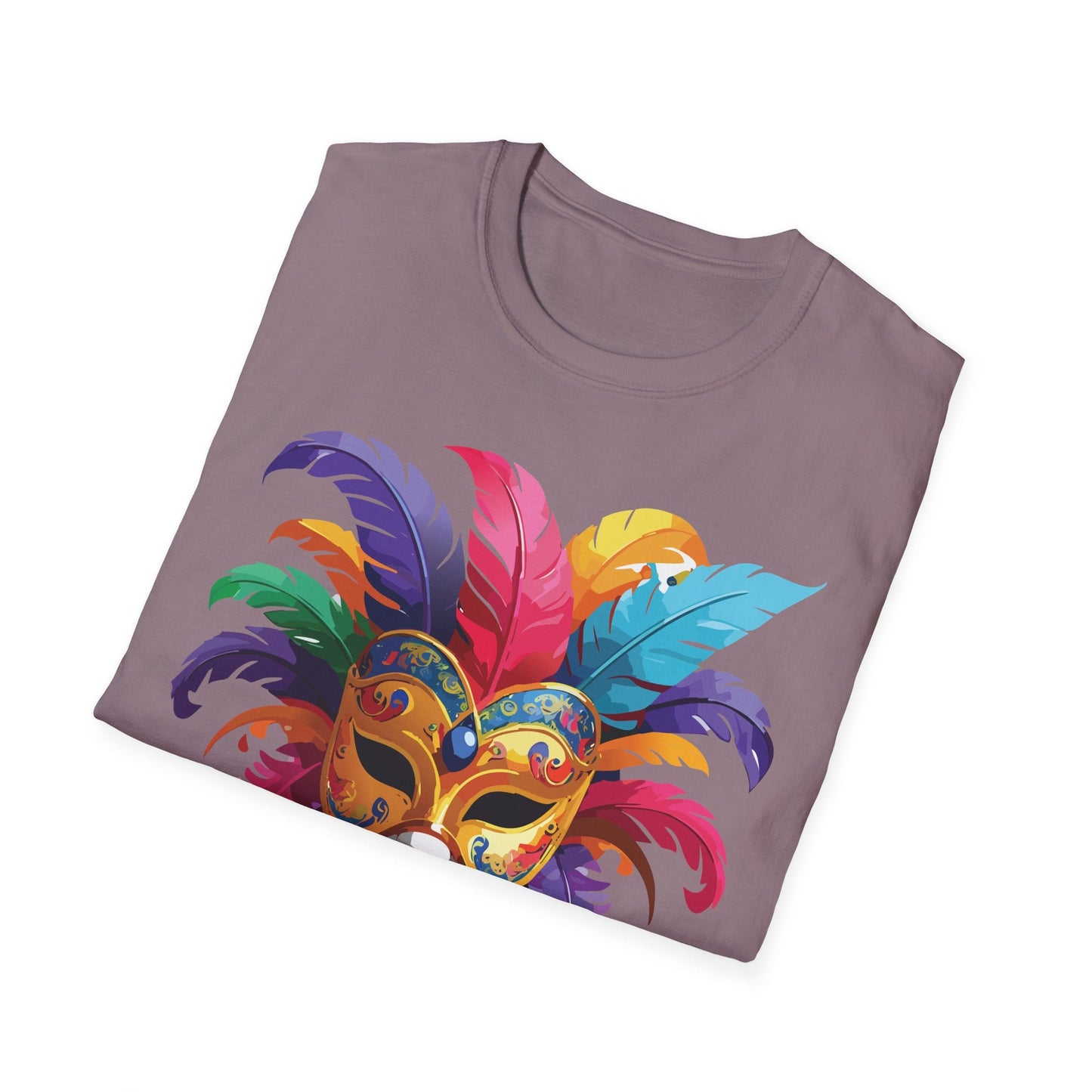 Unisex Mask Tee Shirt Gildan Softstyle 64000 Lightweight Comfortable Masquerade Design Tee
