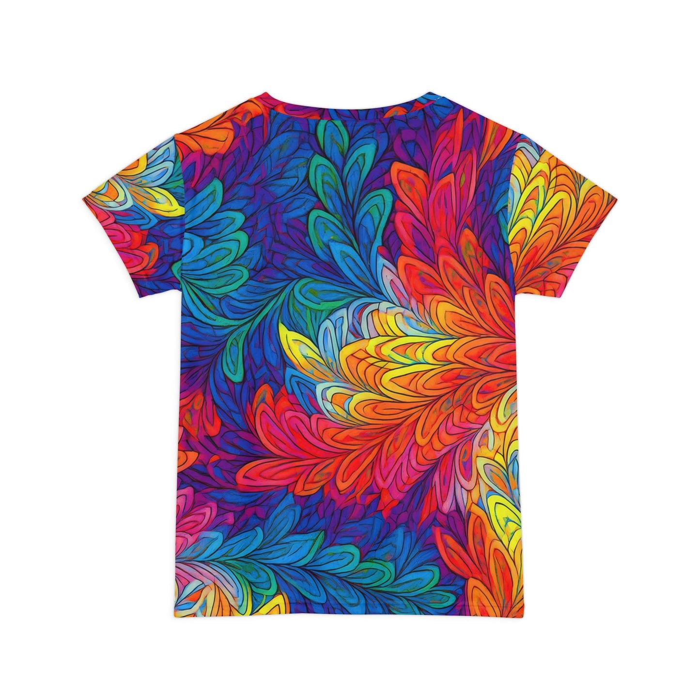 Women Poly Span T-Shirt with Floral Print