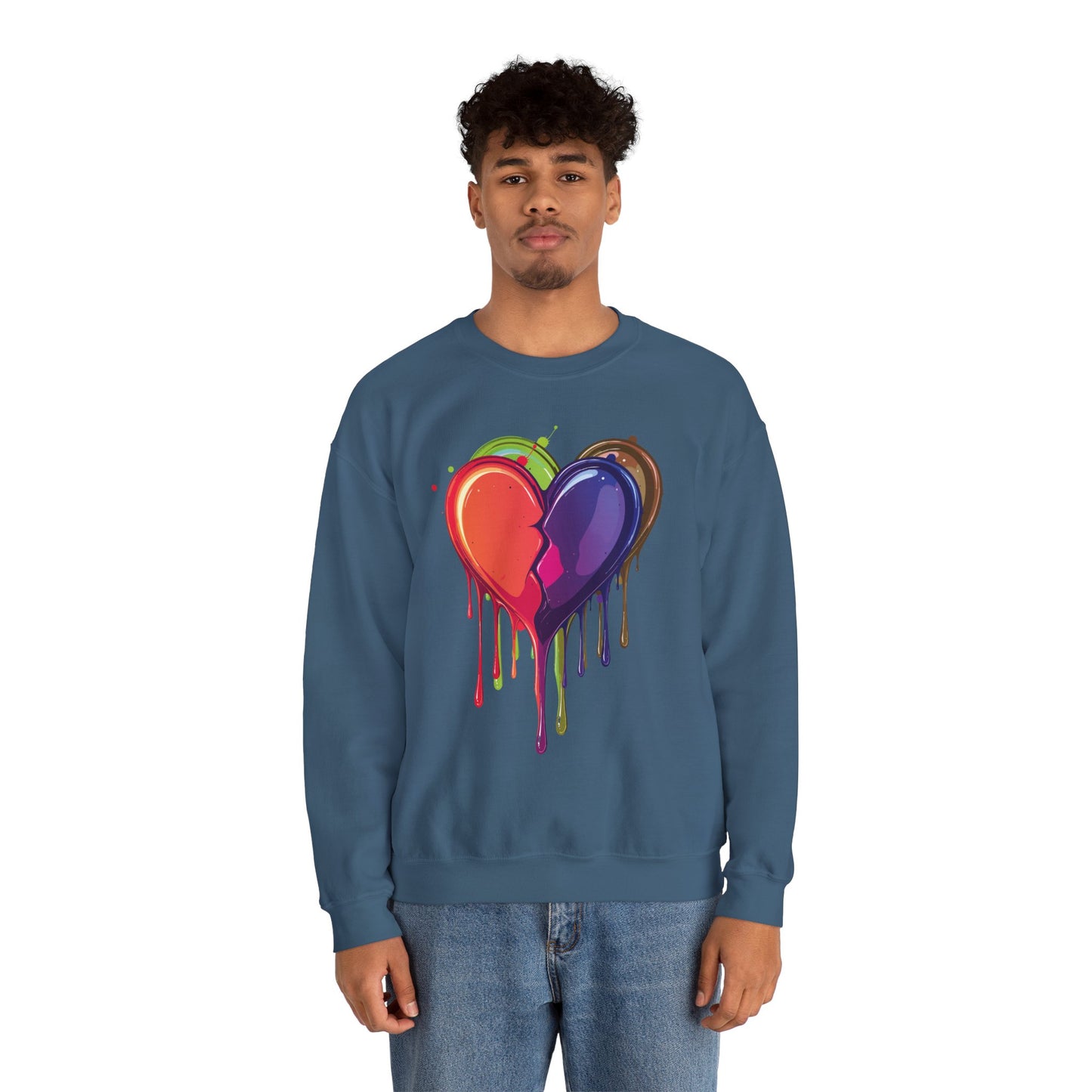 Double Bleeding Heart Sweatshirt, Big Heart Sweatshirt, Love Sweatshirt, Valentine's Day Sweatshirt, Heart Sweatshirt 119