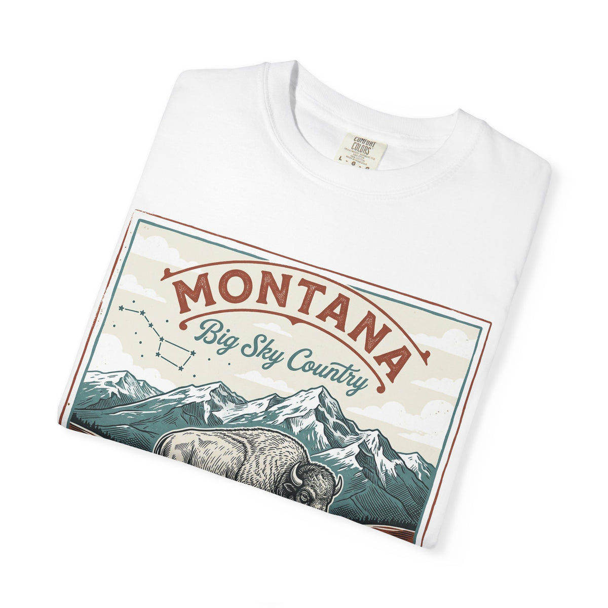 Montana Graphic Unisex Heavyweight Garment-Dyed Travel Tourist Graphic Gift Tee 100 Cotton Comfort Colors T-Shirt