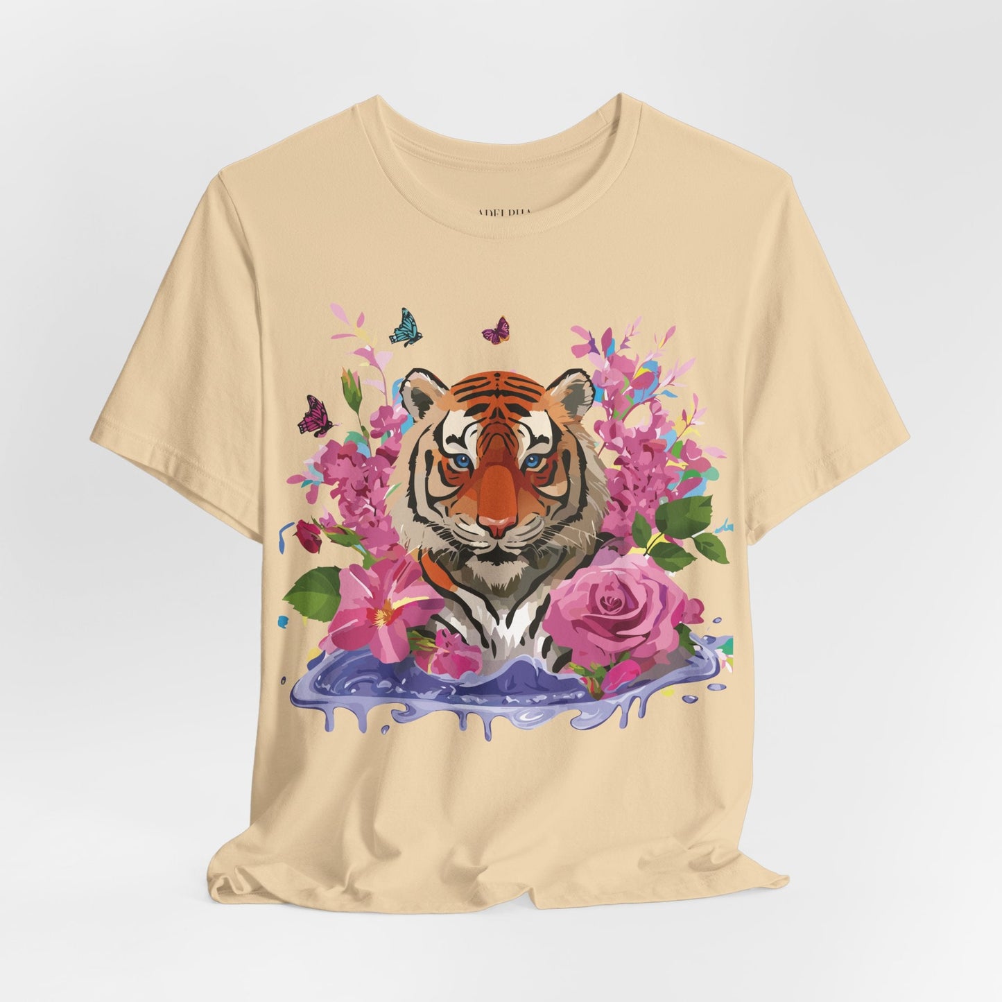 Tiger Graphic Unisex 100 Cotton Vintage Art with Animal Tee 11