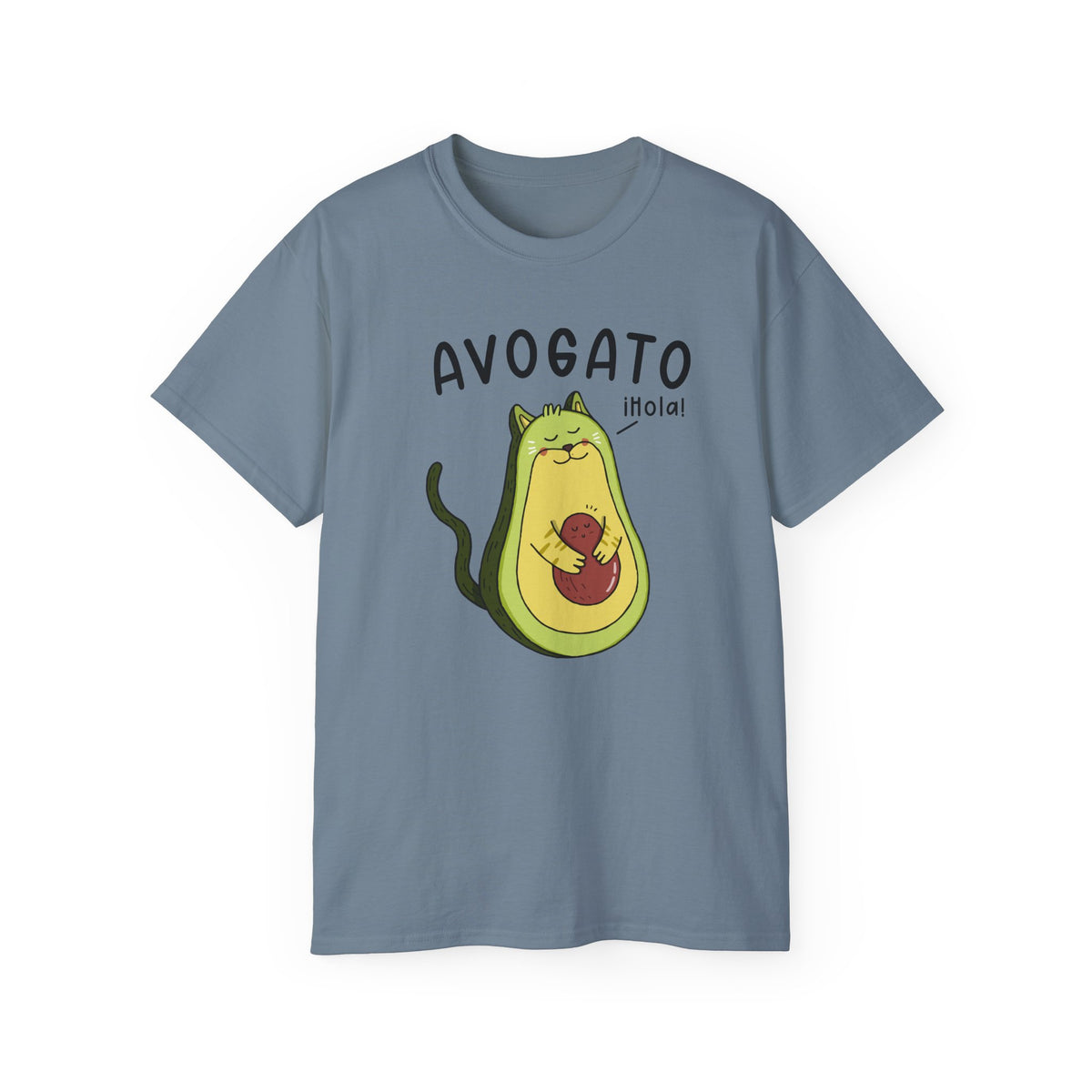 Avogato Avocado Cat Tee | Cute Avocado Cat Illustration