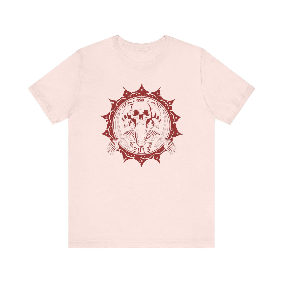 Skull Meddalion Mandala Tee Boho Skulleton Graphic Unisex Cotton Shirt Art-51