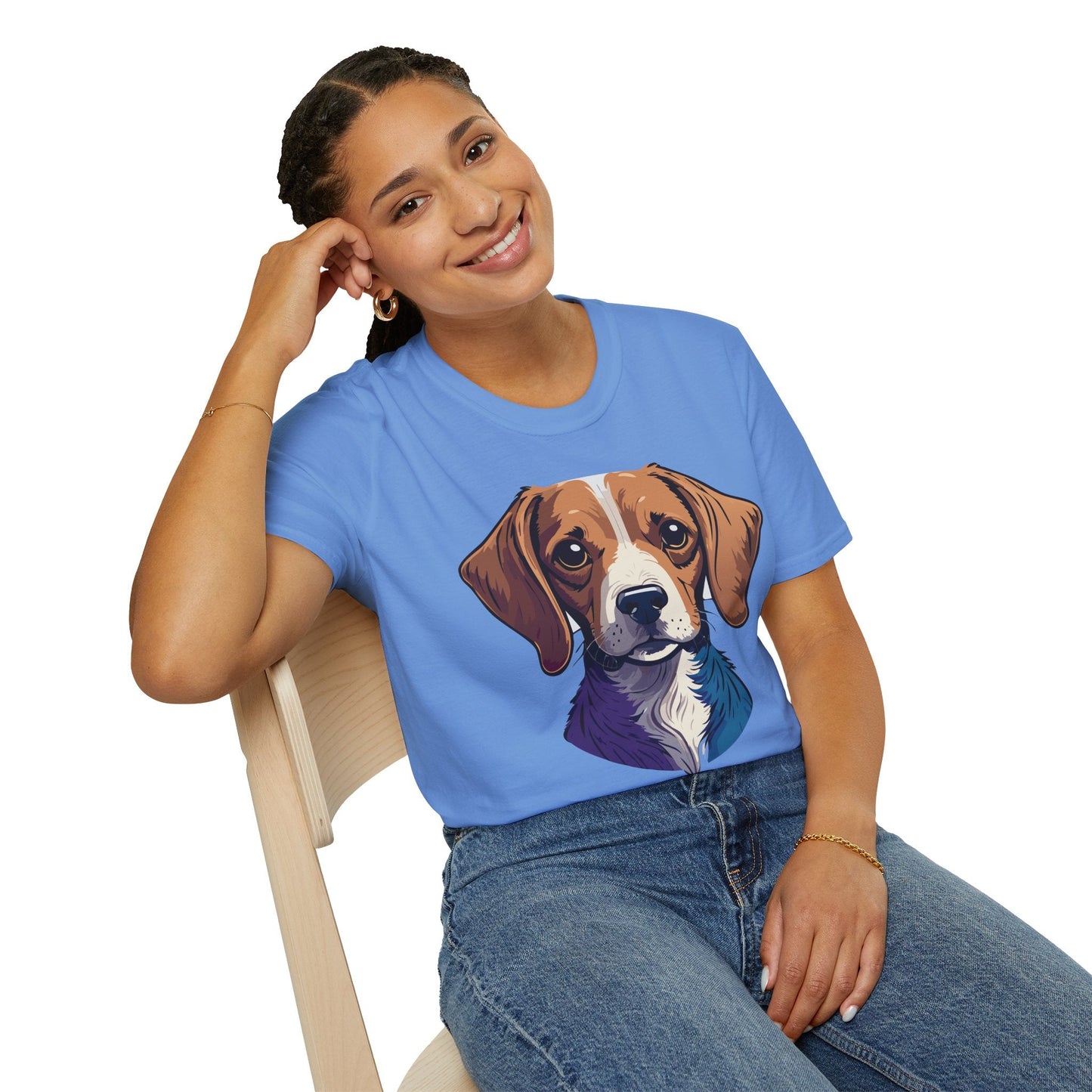 Dog Shirt Unisex Animal Print Tee Softstyle 100 Percent Cotton Gildan 64000