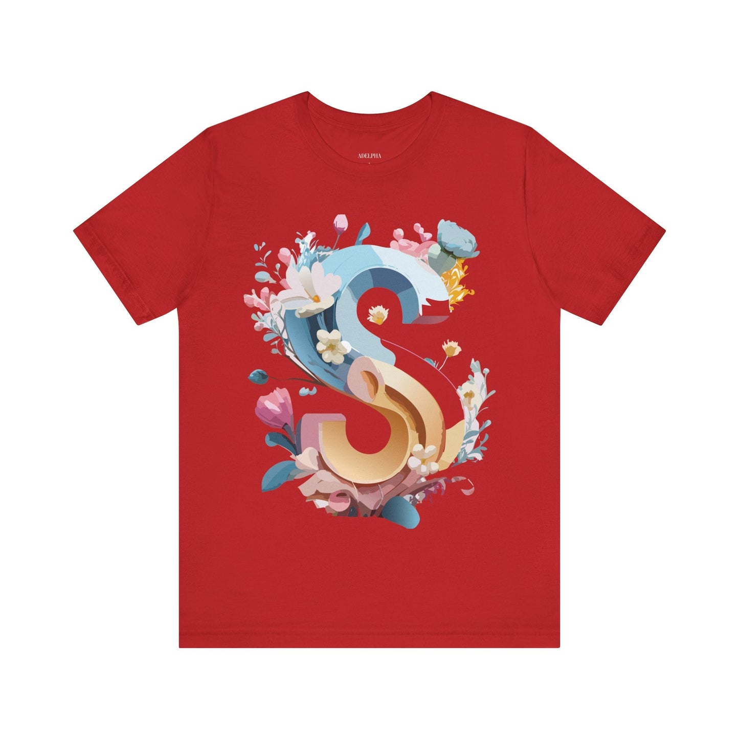 Letter S Shirt Graphic Tee Unisex Jersey Short Sleeve Premium Vintage Inspired Artwork Adelpha