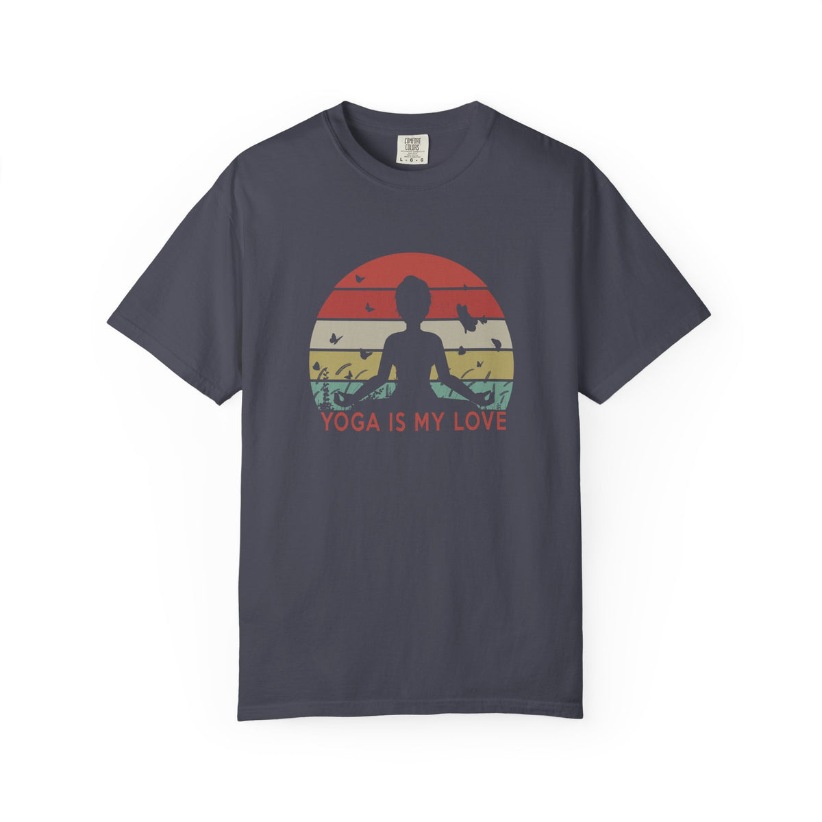 Yoga Is My Love Meditating Retro Sunset Unisex Comfort Colors Garment-Dyed Heavyweight 100 Cotton Art Design T-Shirt w190
