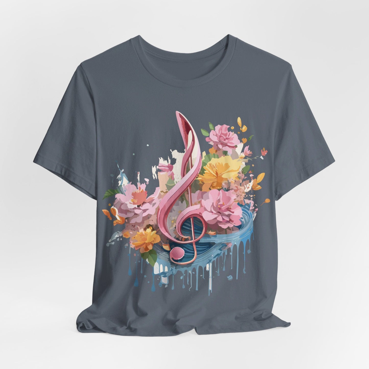 Music Graphic Unisex 100 Cotton Vintage Art with Musical Elements Tee 139