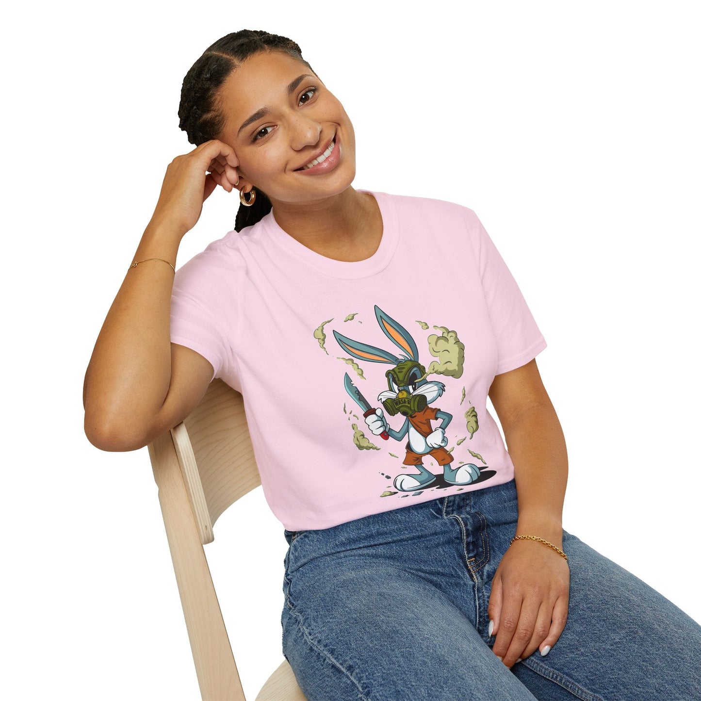 Bugs Bunny T Shirt Unisex Cartoon Graphic Tee Softstyle Gildan 64000 Short Sleeve