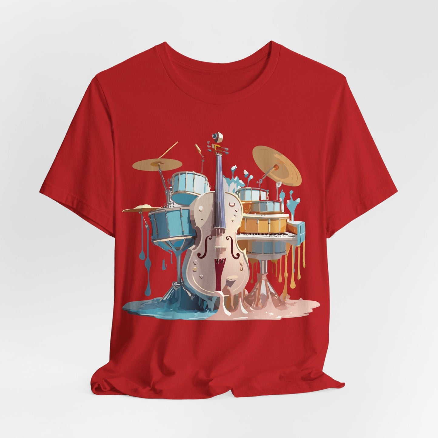 Music Graphic Unisex 100 Cotton Vintage Art with Musical Elements Tee 84