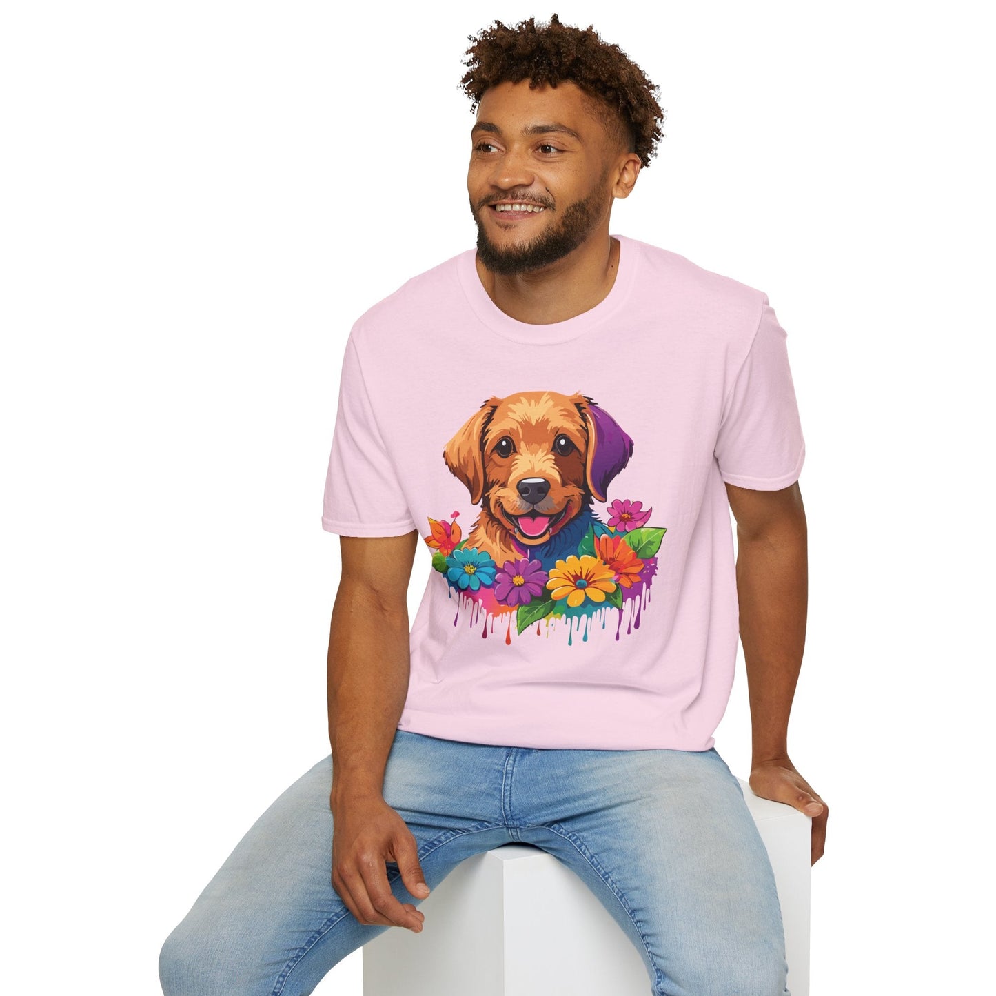 Unisex Dog Shirt With Animals Tee Softstyle Gildan 64000 Comfort Fit