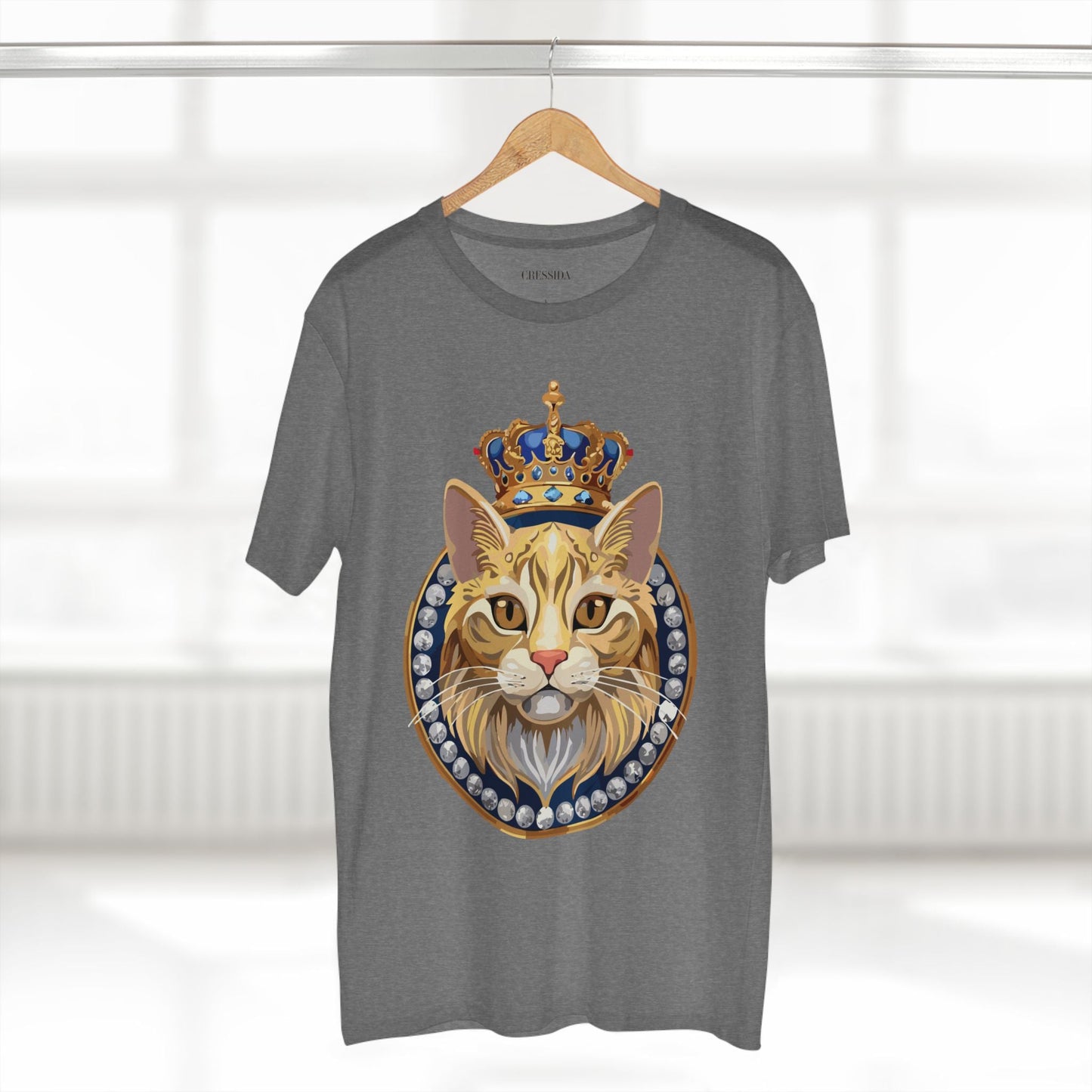 Cat Graphic Unisex 100 Cotton Tee With Unique Animal Golden Medallion Art Design 13