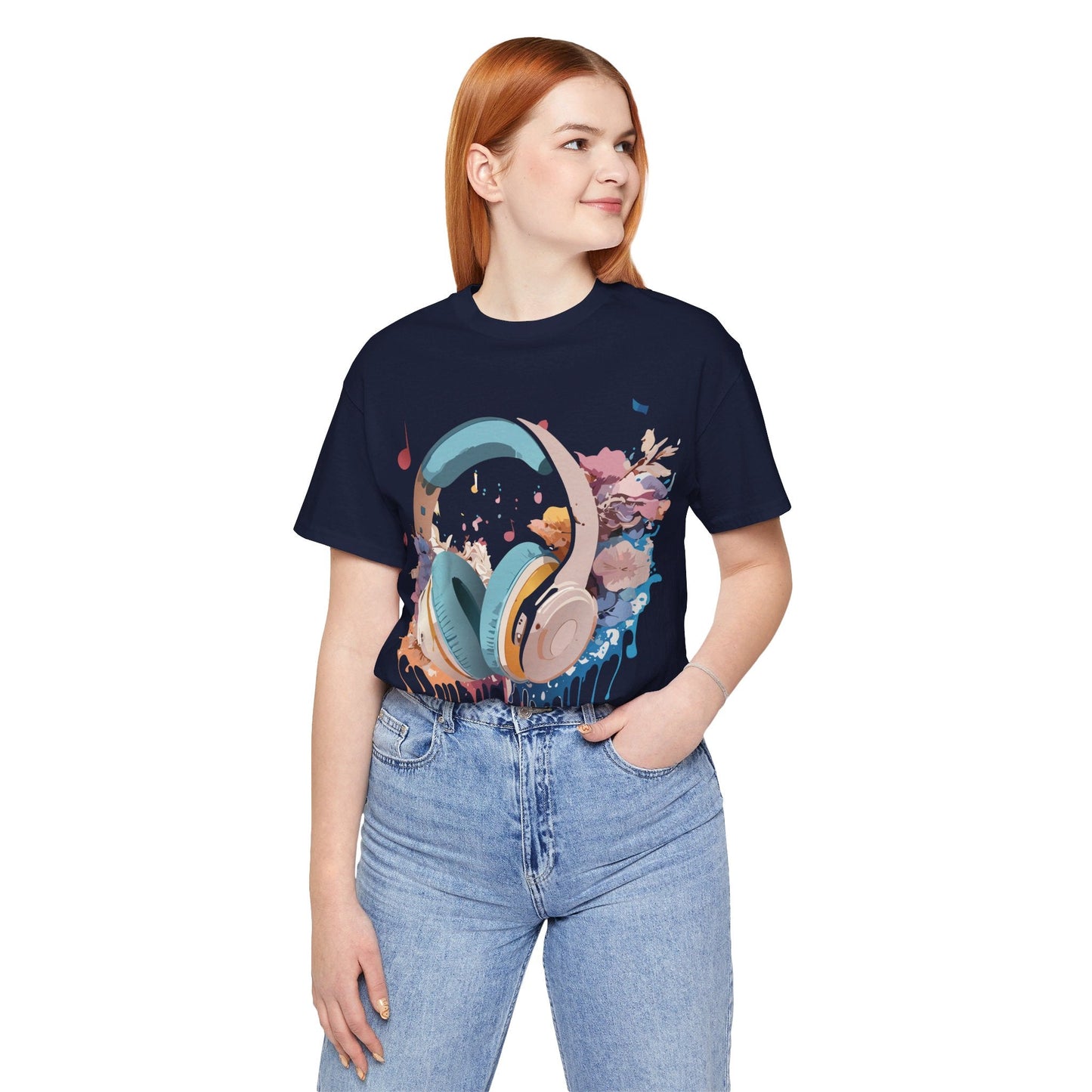 Music Graphic Unisex 100 Cotton Vintage Art with Musical Elements Tee 1