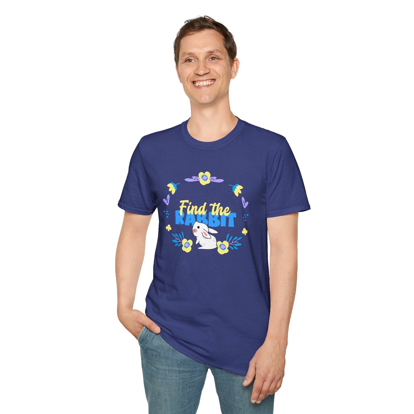Easter Bunny T Shirt Unisex Gildan Softstyle 64000 Breathable Cotton Easter Design
