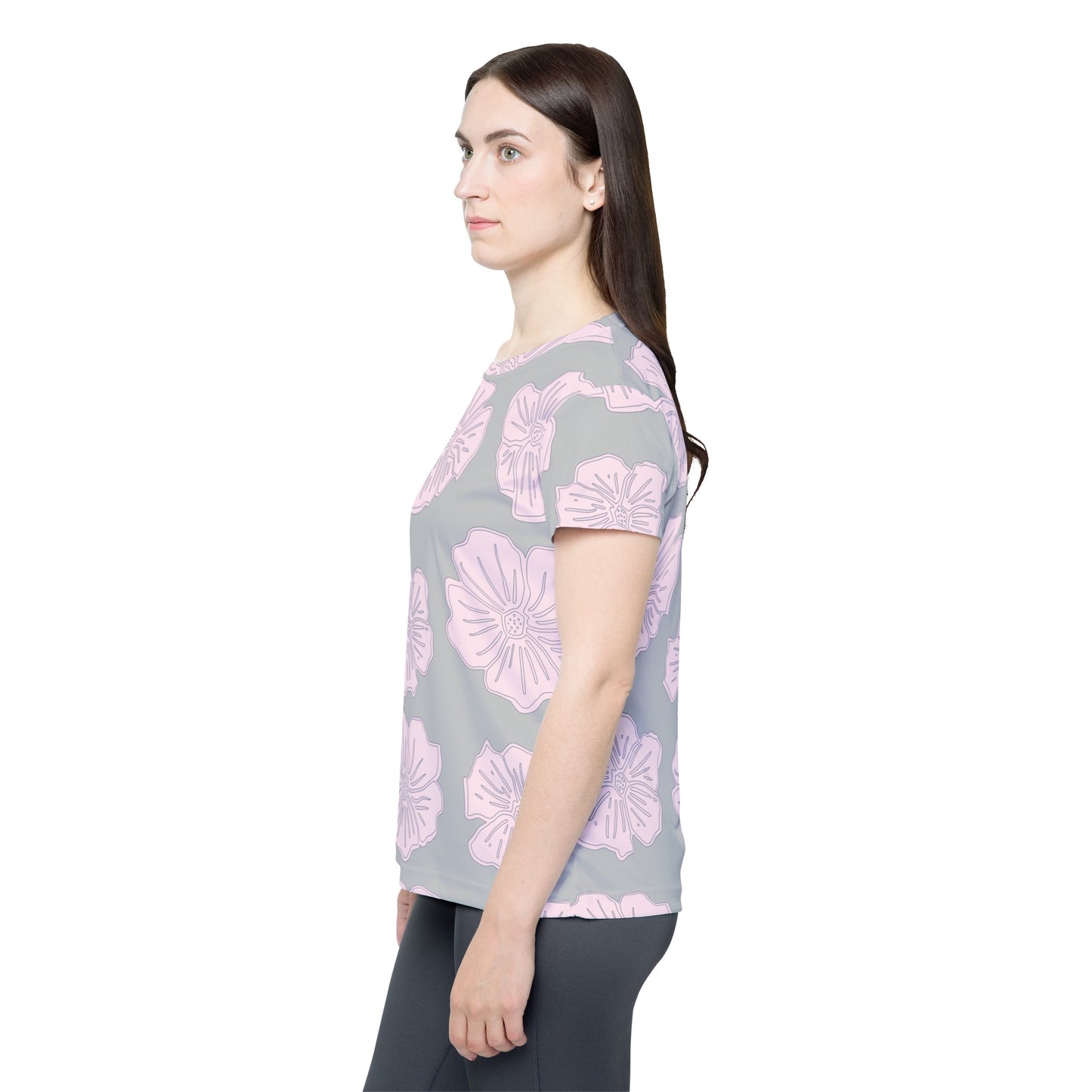 Poly Jersey Tee Shirt with floral prints