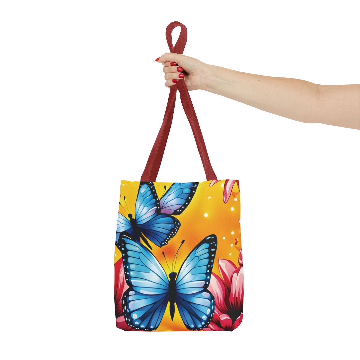 Bolsa de lona con estampado de mariposas 