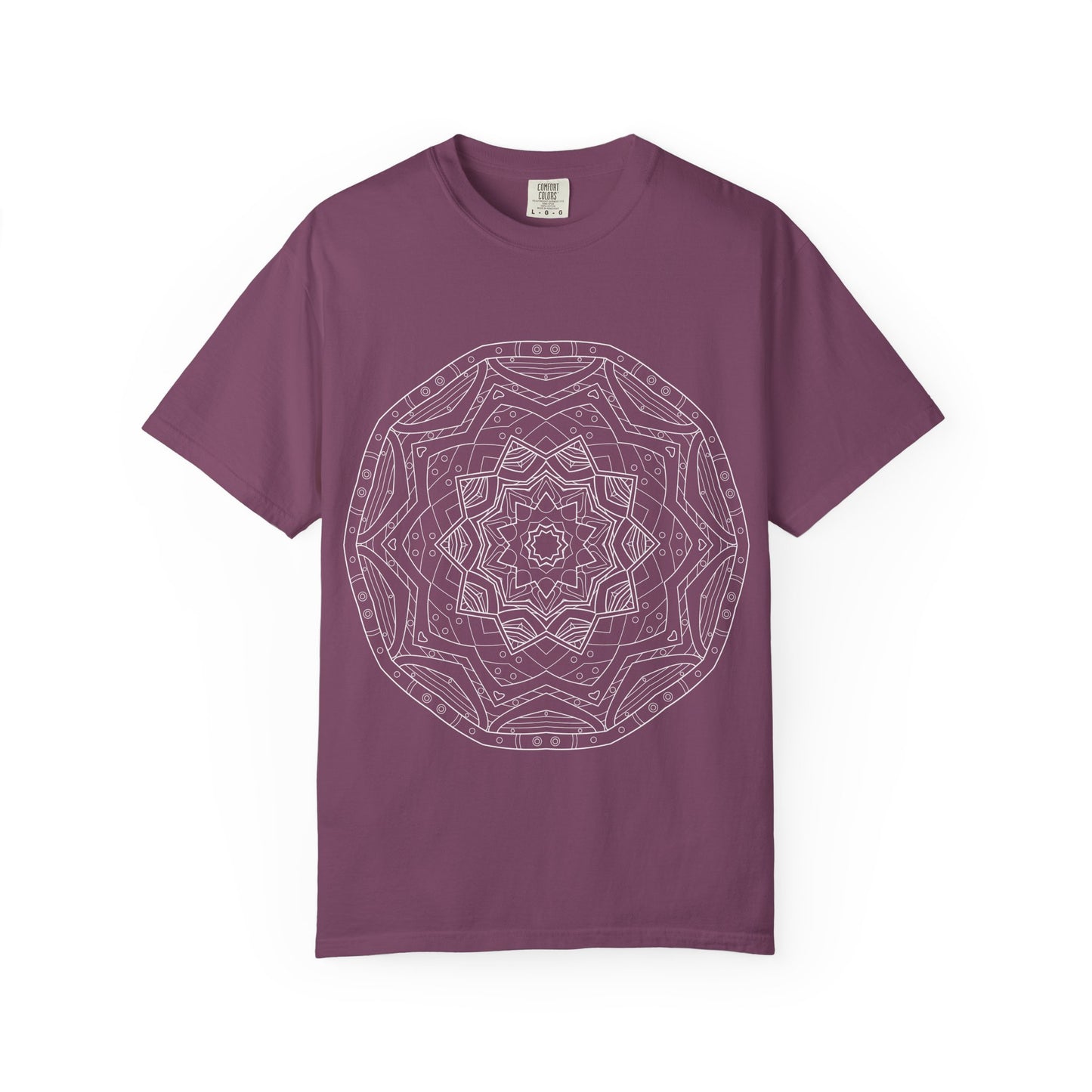 Unisex Garment Dyed Cotton T-Shirt with Mandala Graphic Design