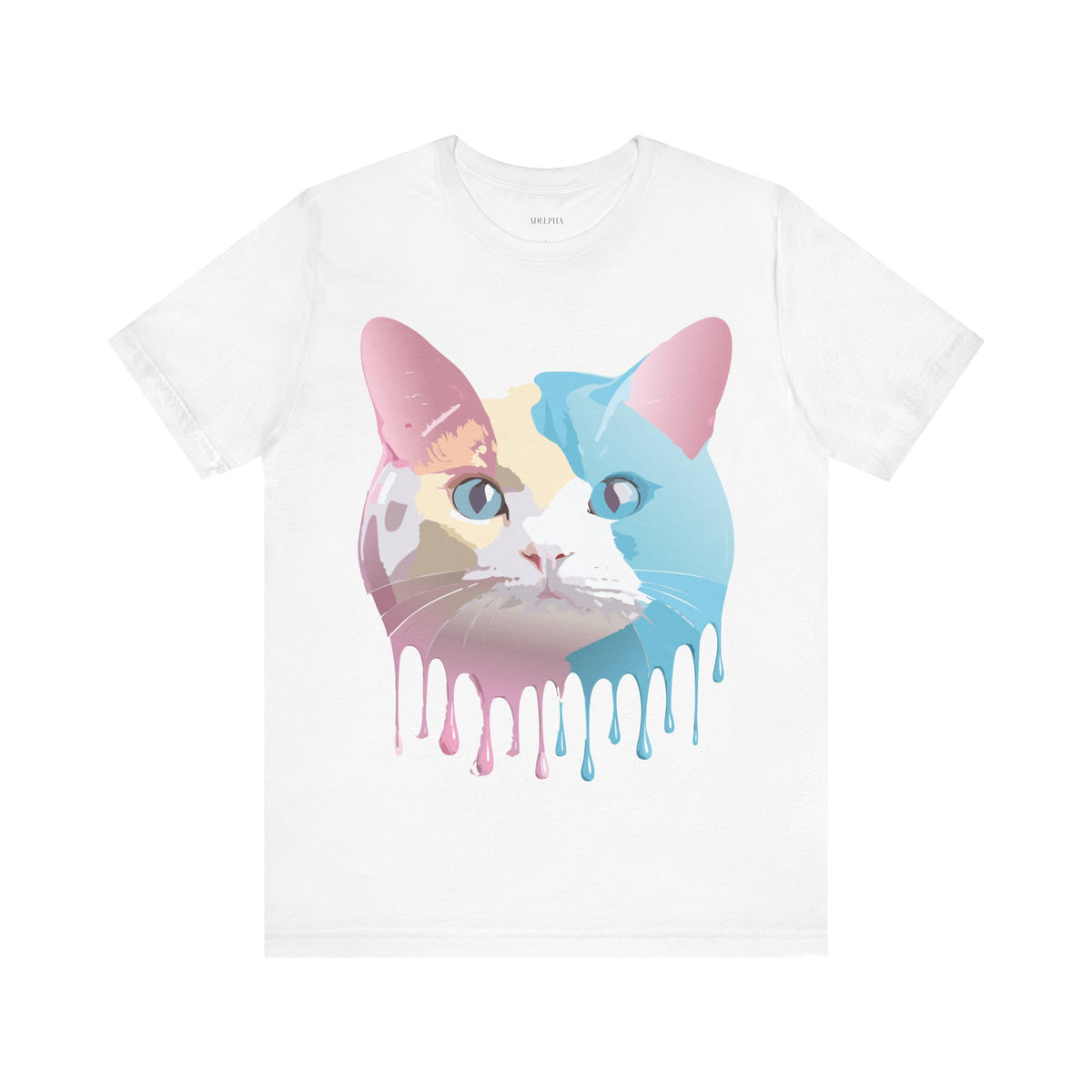 Cat Graphic Unisex Cotton Bella+Canvas Tee with Art Animal Design d03
