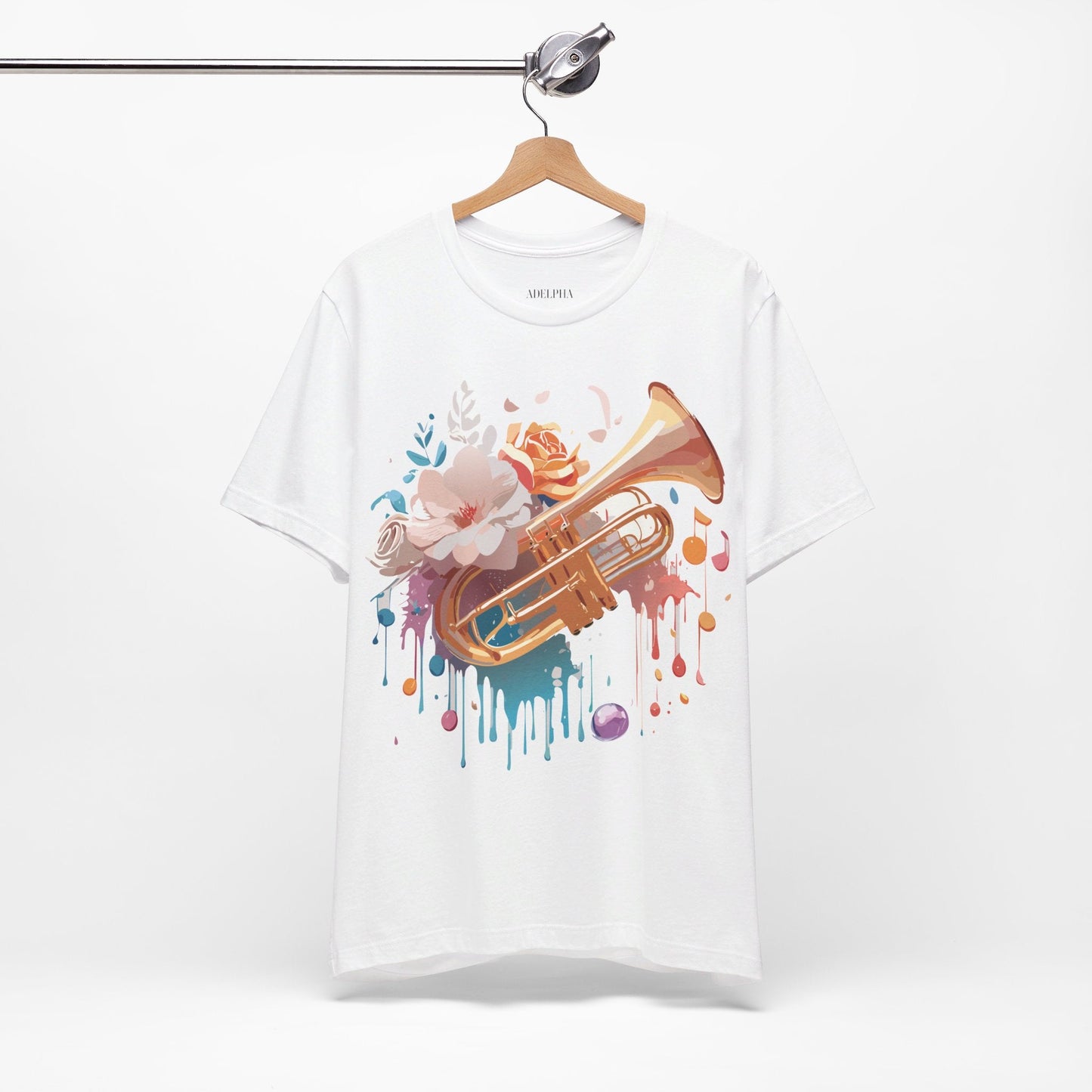 Music Graphic Unisex 100 Cotton Vintage Art with Musical Elements Tee 138