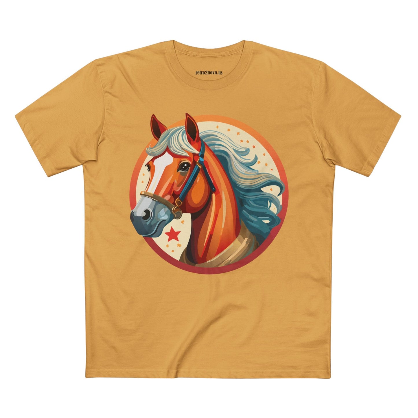 Horse And Animals Unisex Premium Cotton Art Tee Featuring Original Retro2Nova Design From Our Art Collection