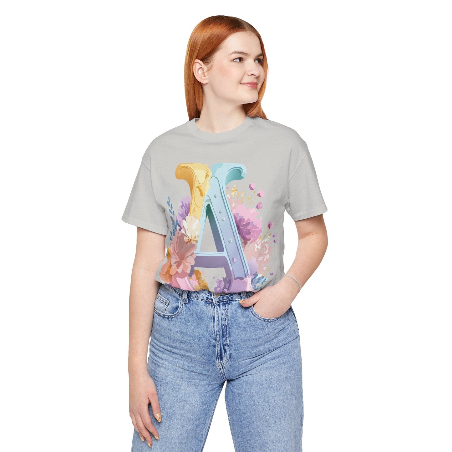 Letter A Graphic Tee Unisex Short Sleeve Shirt Vintage Inspired Artwork By Adelpha