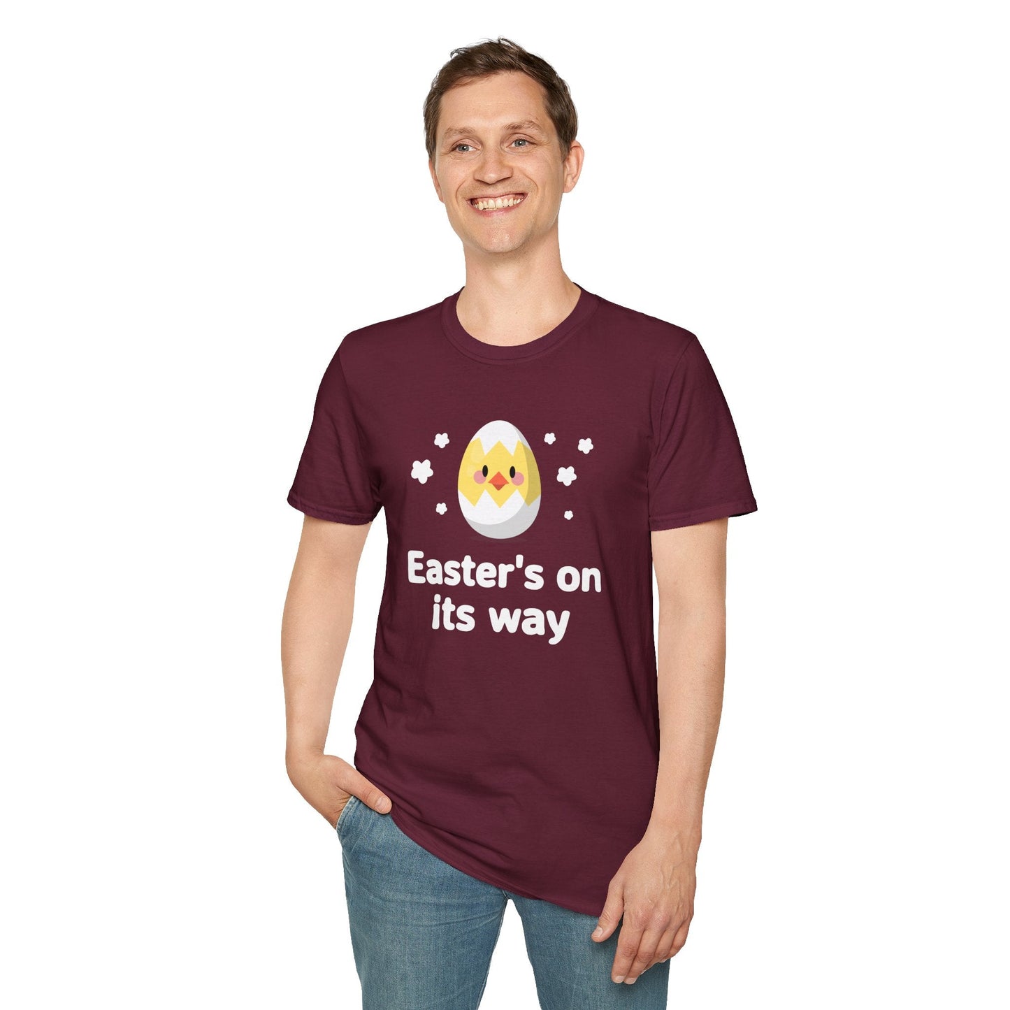 Easter Day T Shirt with Easter Design and Signature Print Unisex Gildan Softstyle Tee One Hundred Percent Cotton