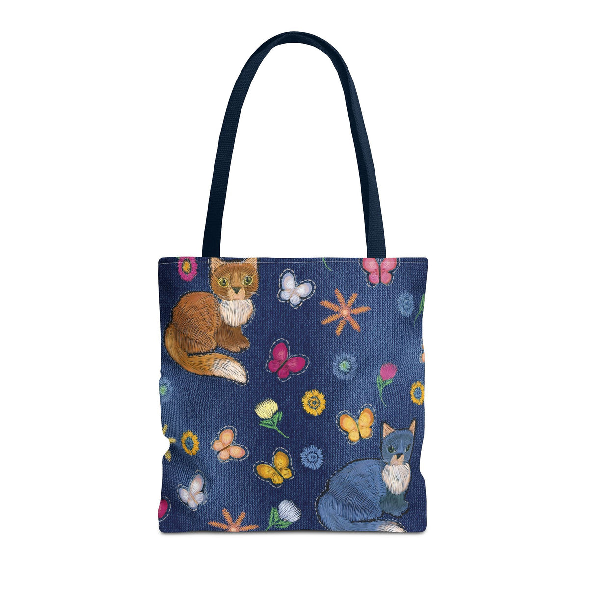 Denim Fabric Imitation Print Unisex Canvas Bag Poly Spun 3 Sizes Tote Bag 190-13