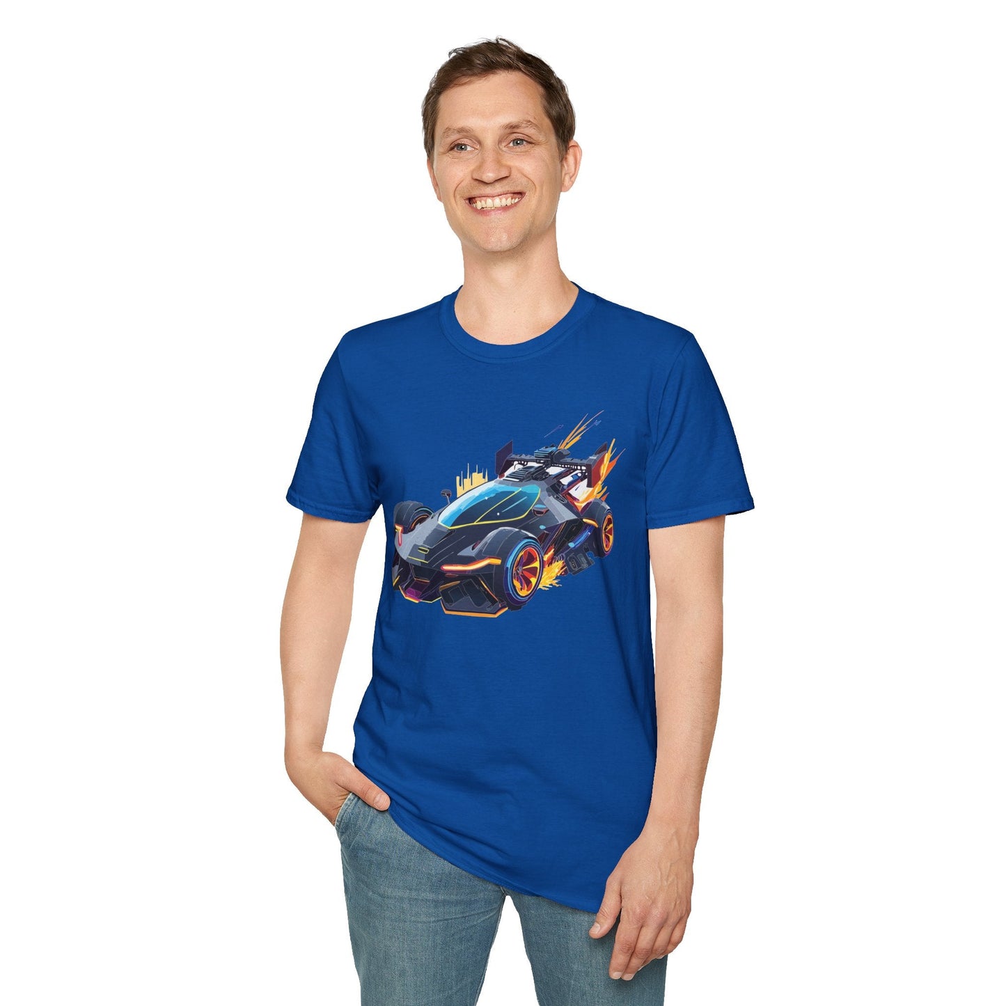 Car Graphic Unisex Cotto Softstyle Art Design with Hot Wheels Artwork Tee 2