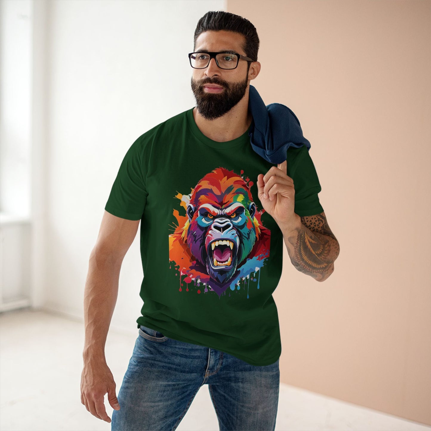 Gorilla Graphic Unisex 100 Cotton Staple Tee with Animal Design Artwork 7