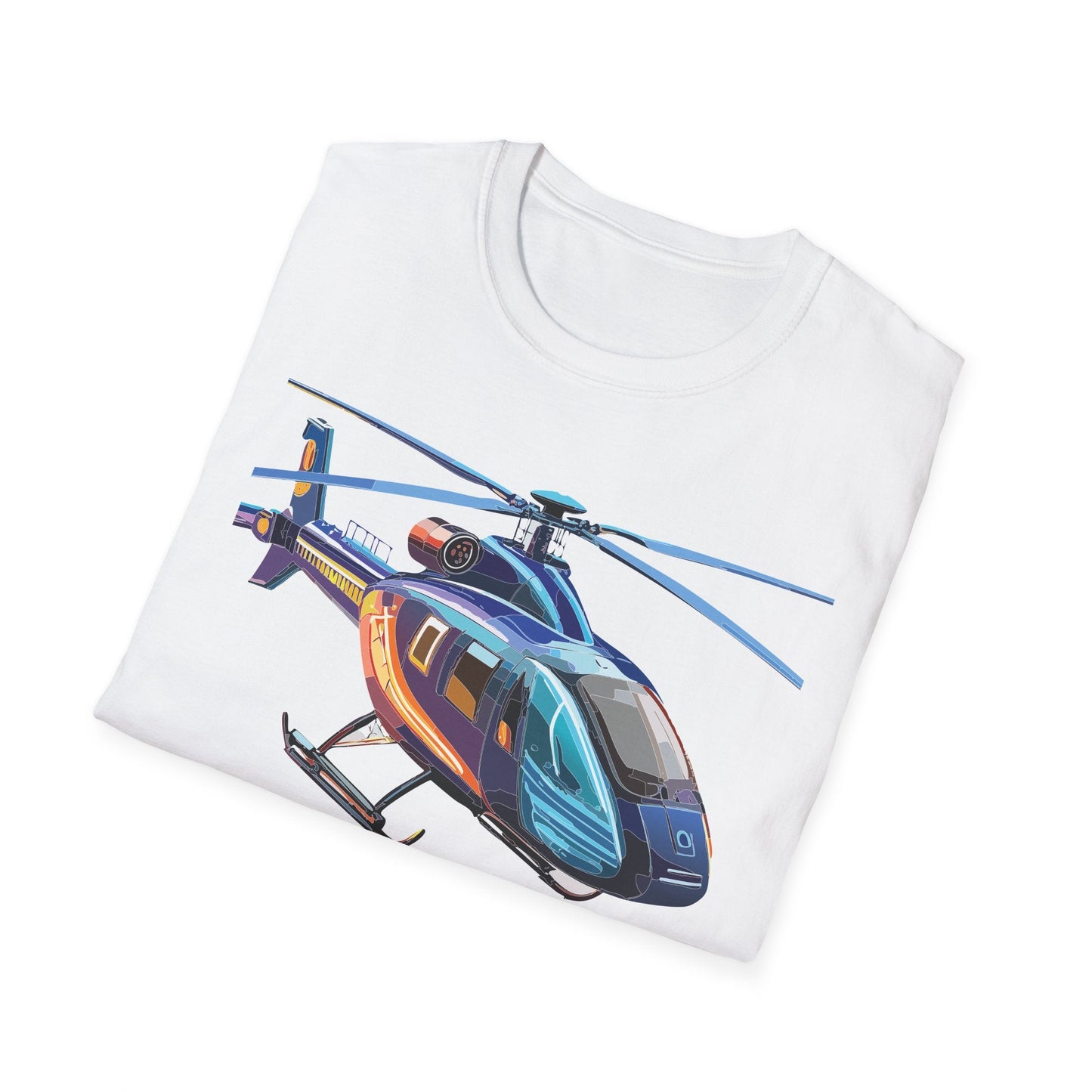 Chopper Helicopter Graphic Unisex Cotton Softstyle Short Sleeve Tee 8