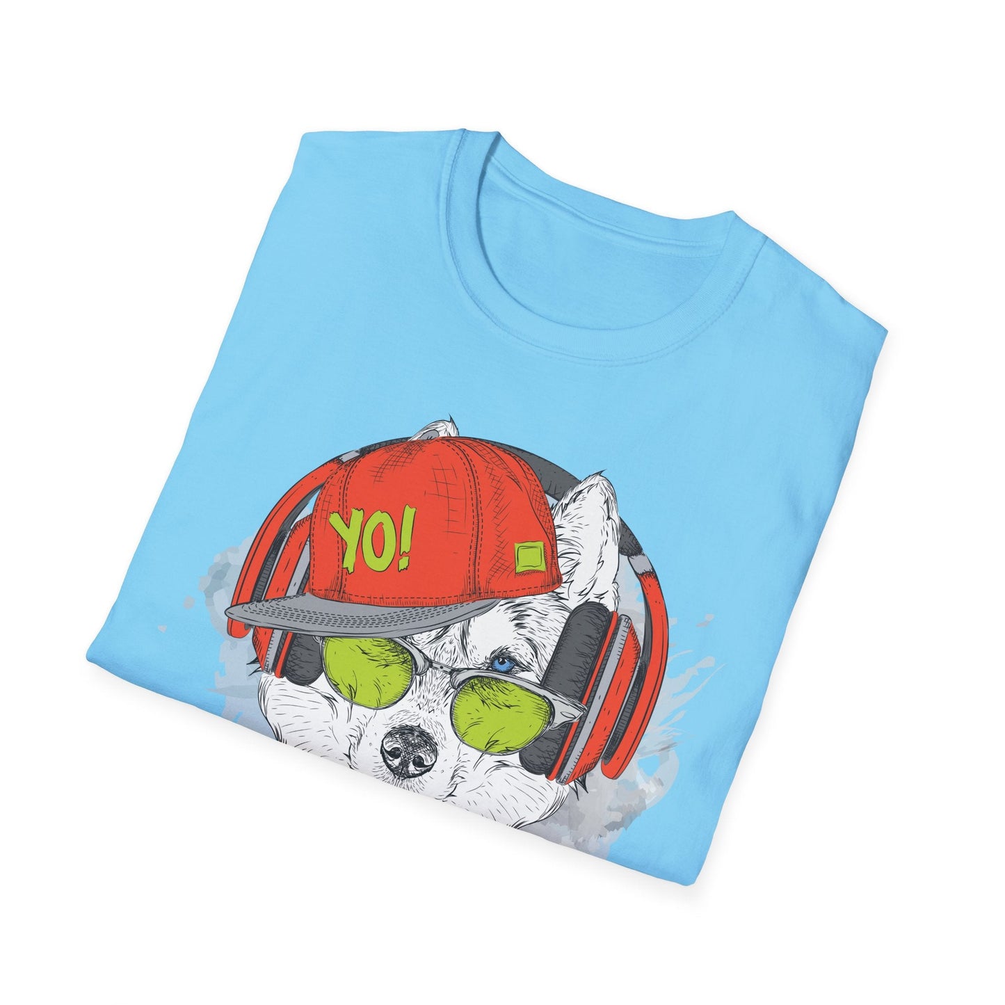 Unisex Music Animals Short Sleeve T Shirt With Headphones For Music Lovers Gildan 64000