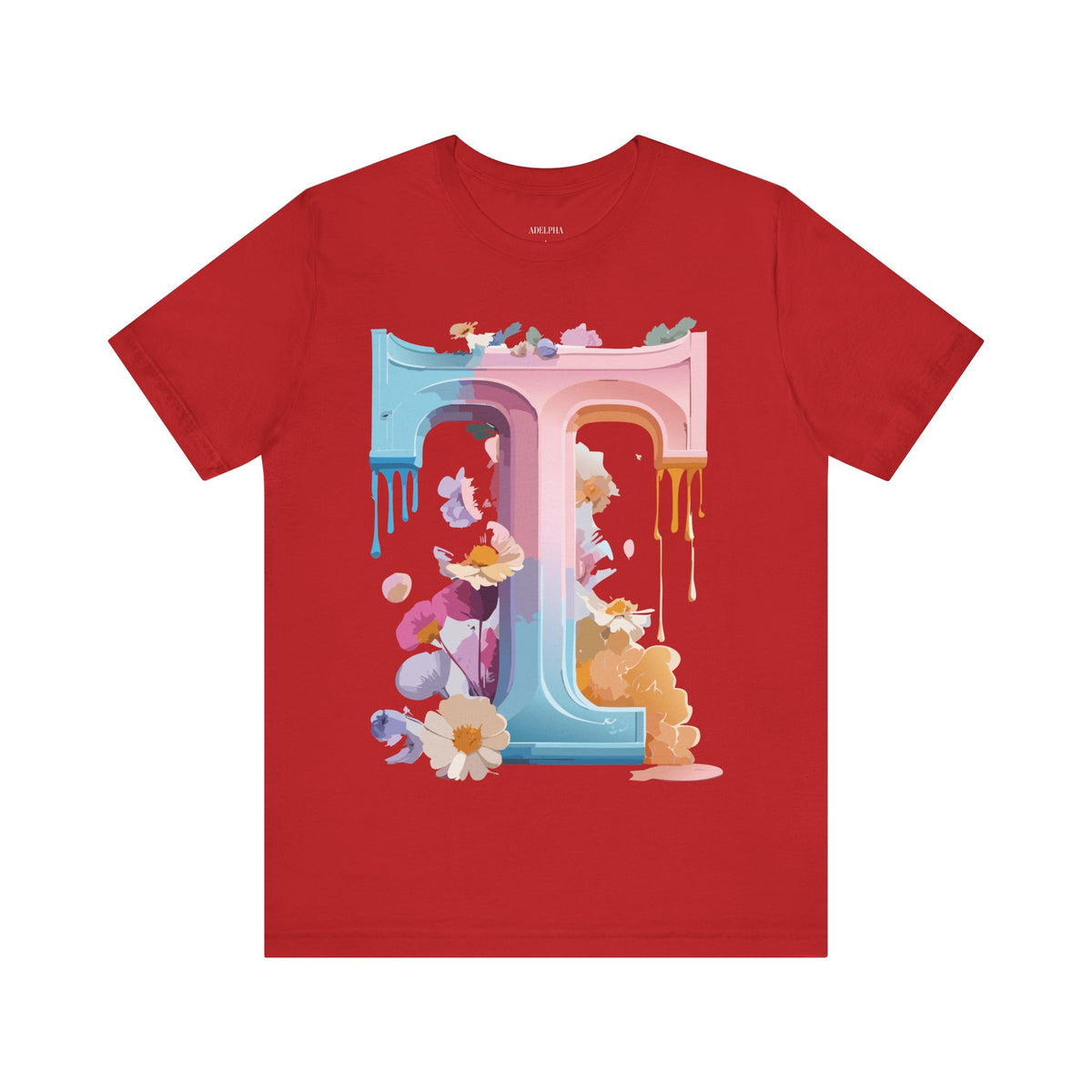 Letter T Graphic Unisex Cotton Bella+Canvas Tee with Art Letter Design