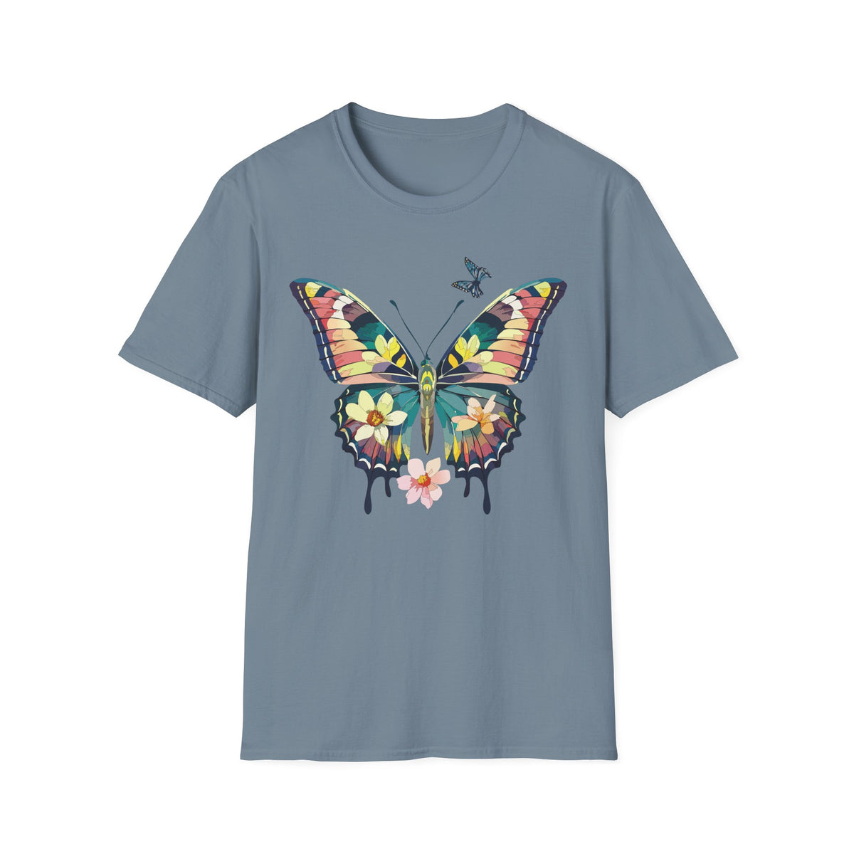 Butterfly Watercolor T-Shirt — Floral Drip Wings Graphic Tee Unisex 100 Cotton Gildan T-Shirt