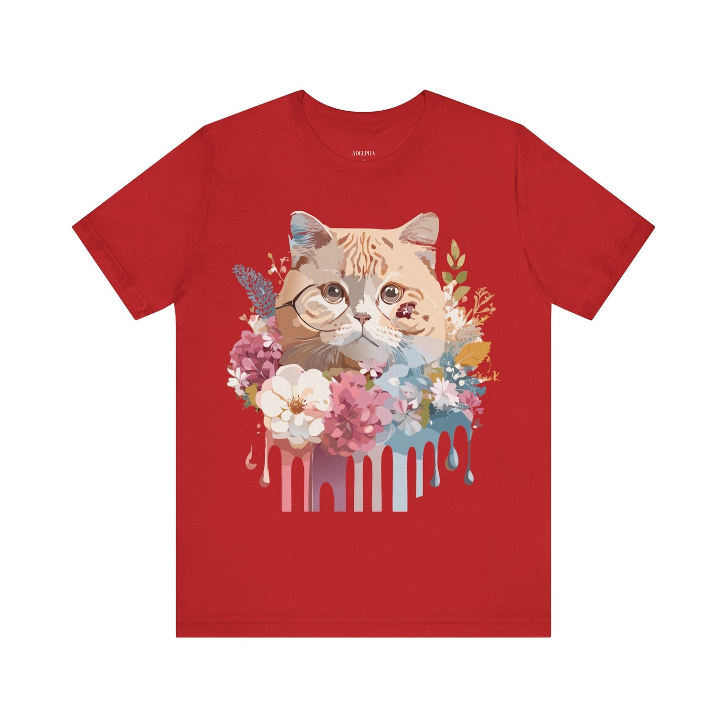 Cat Graphic Tee Unisex Short Sleeve Vintage Inspired Art Design Adelpha