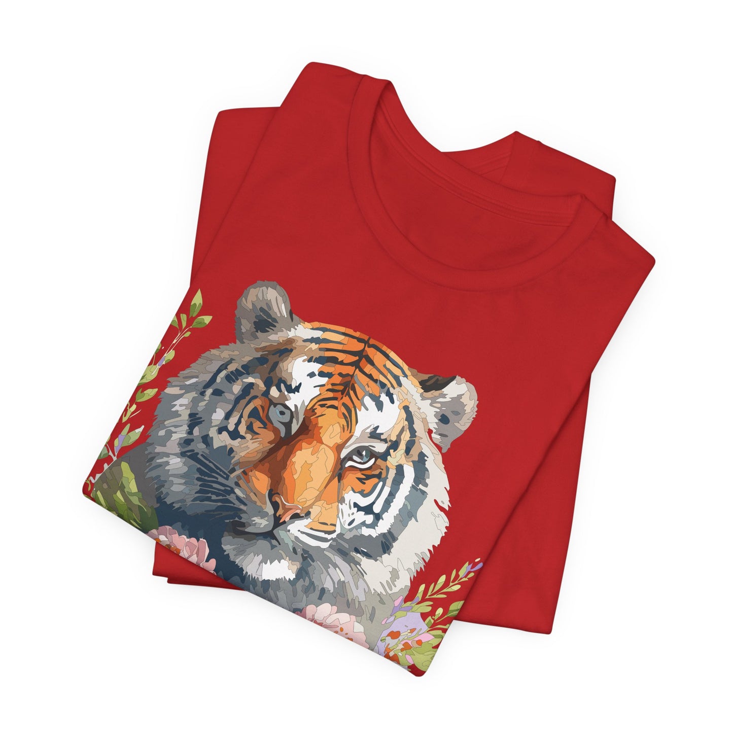 Floral Tiger Shirt, Animal Shirt, Tiger Tee, Unisex Tee, Floral T-shirt, T-Shirt with Animal
